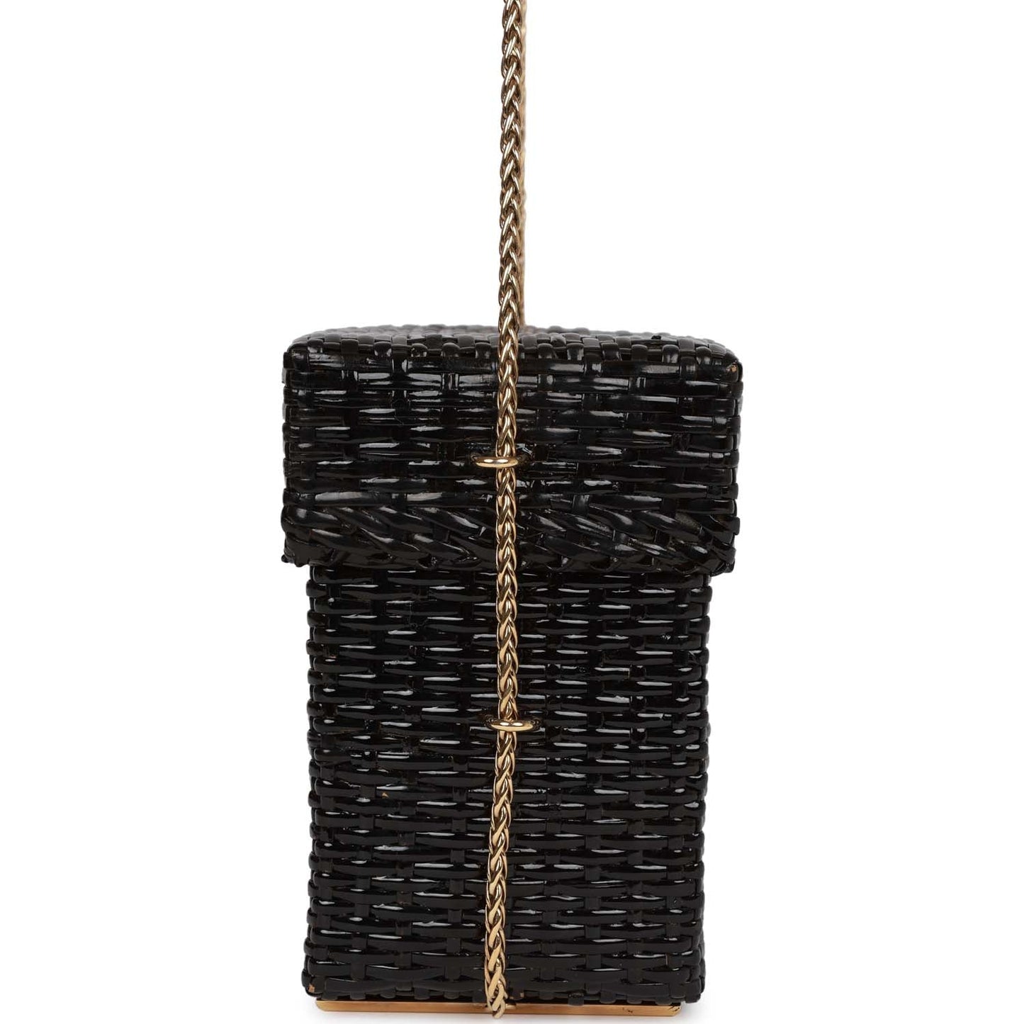 Chanel  Wicker Picnic Basket Bag Black Gold Hardware