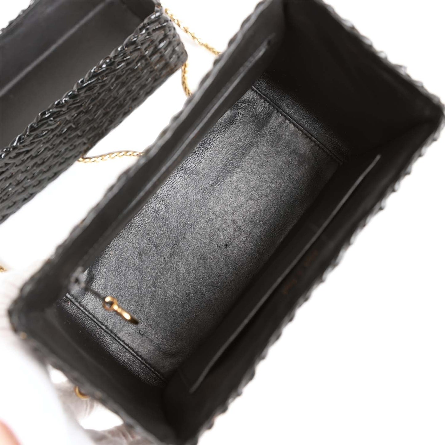 Chanel  Wicker Picnic Basket Bag Black Gold Hardware