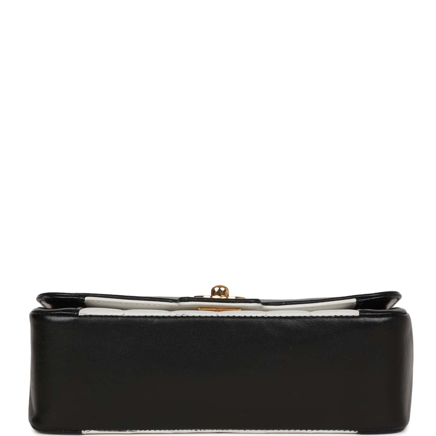 Chanel  Mini Mademoiselle Bag Black and White Lambskin Gold Hardware