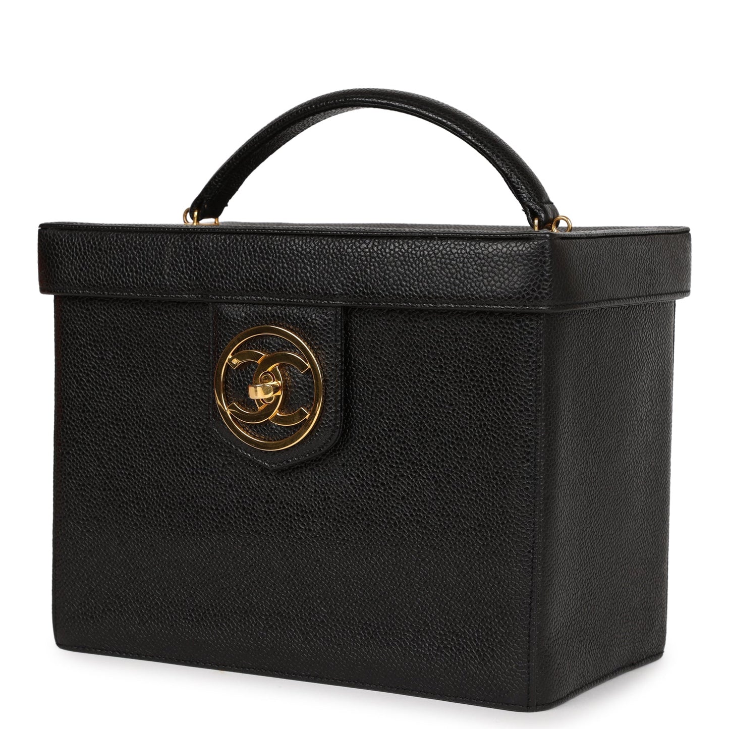 Chanel  Large Vanity Bag Black Caviar Gold Hardware