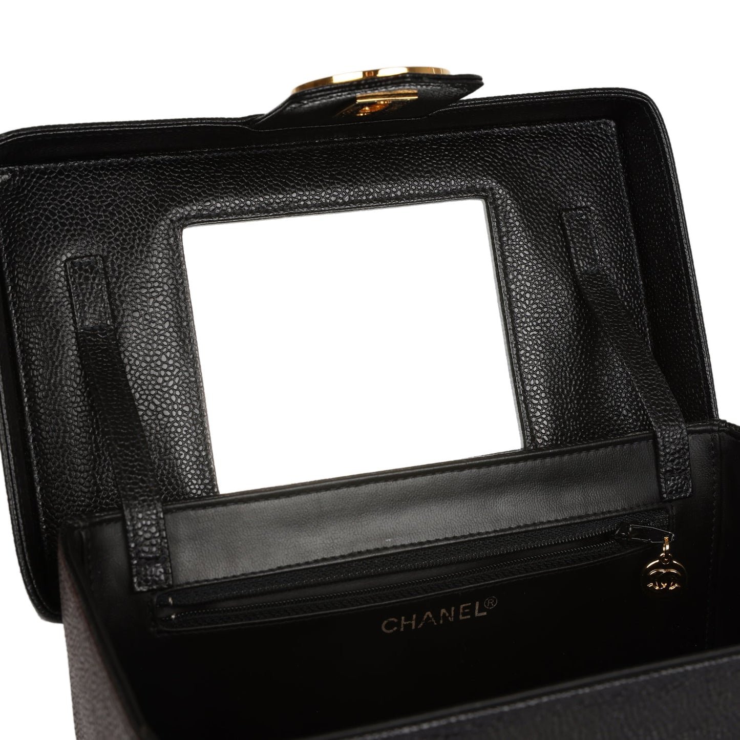 Chanel  Large Vanity Bag Black Caviar Gold Hardware