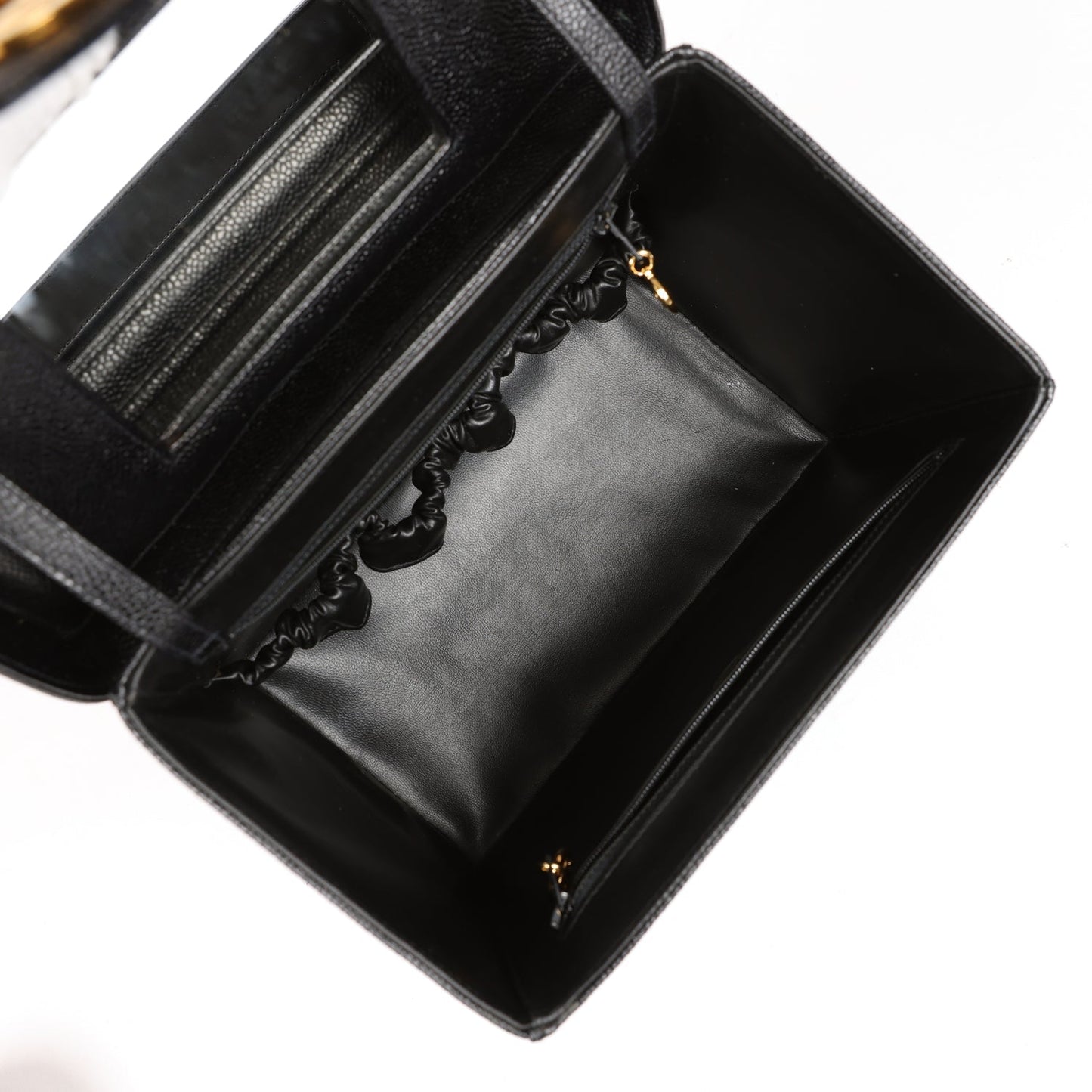 Chanel  Large Vanity Bag Black Caviar Gold Hardware