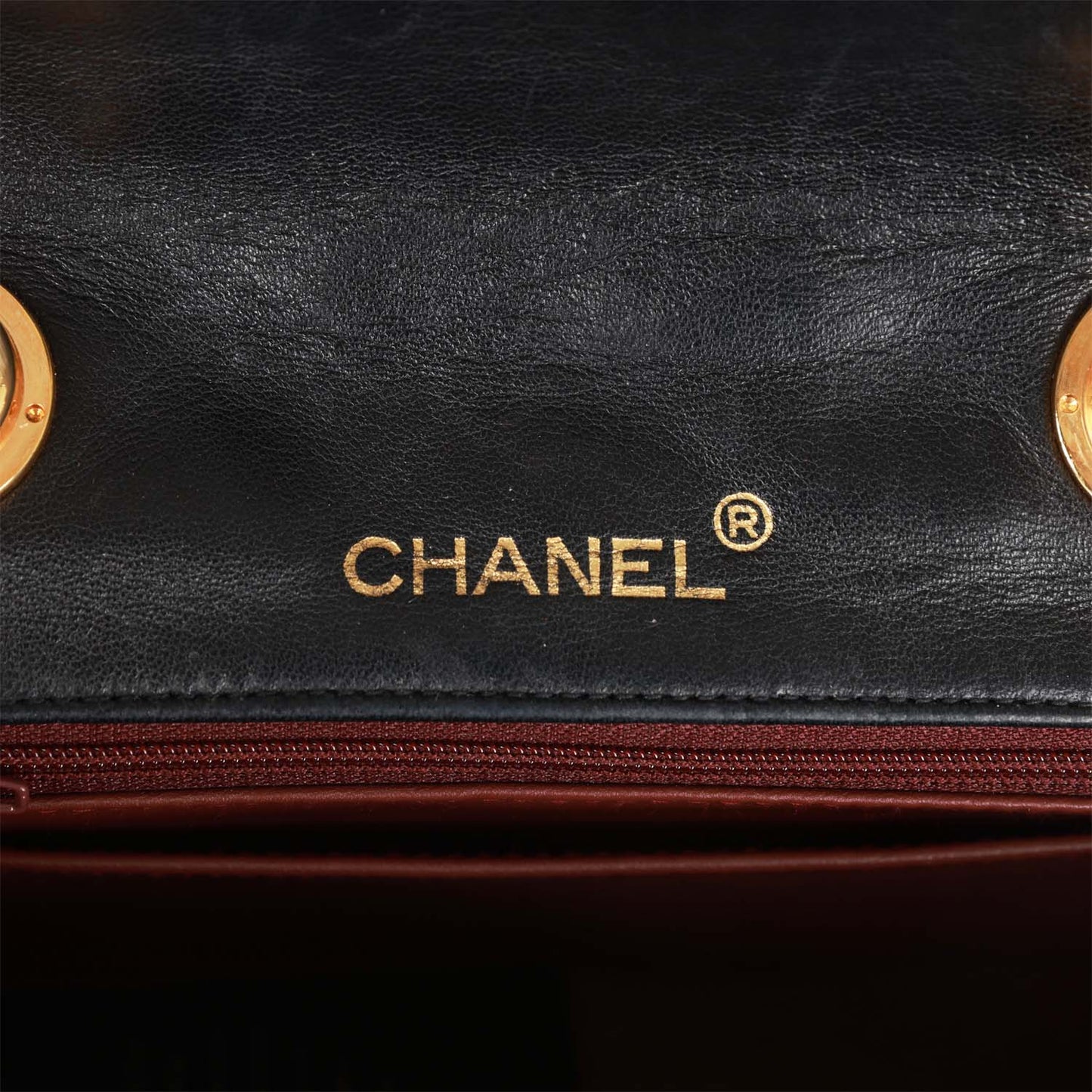 Chanel  Mini Flap Chain Handle Bag Black Lambskin Gold Hardware