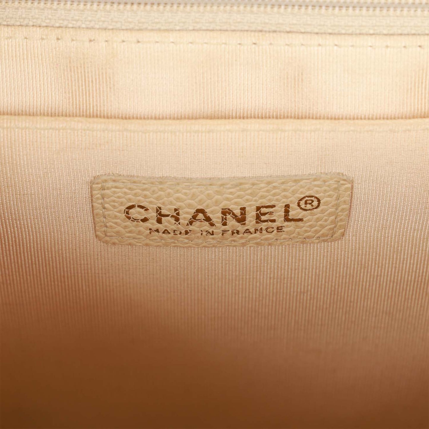 Chanel  Wood Top Handle Kelly Ivory Caviar