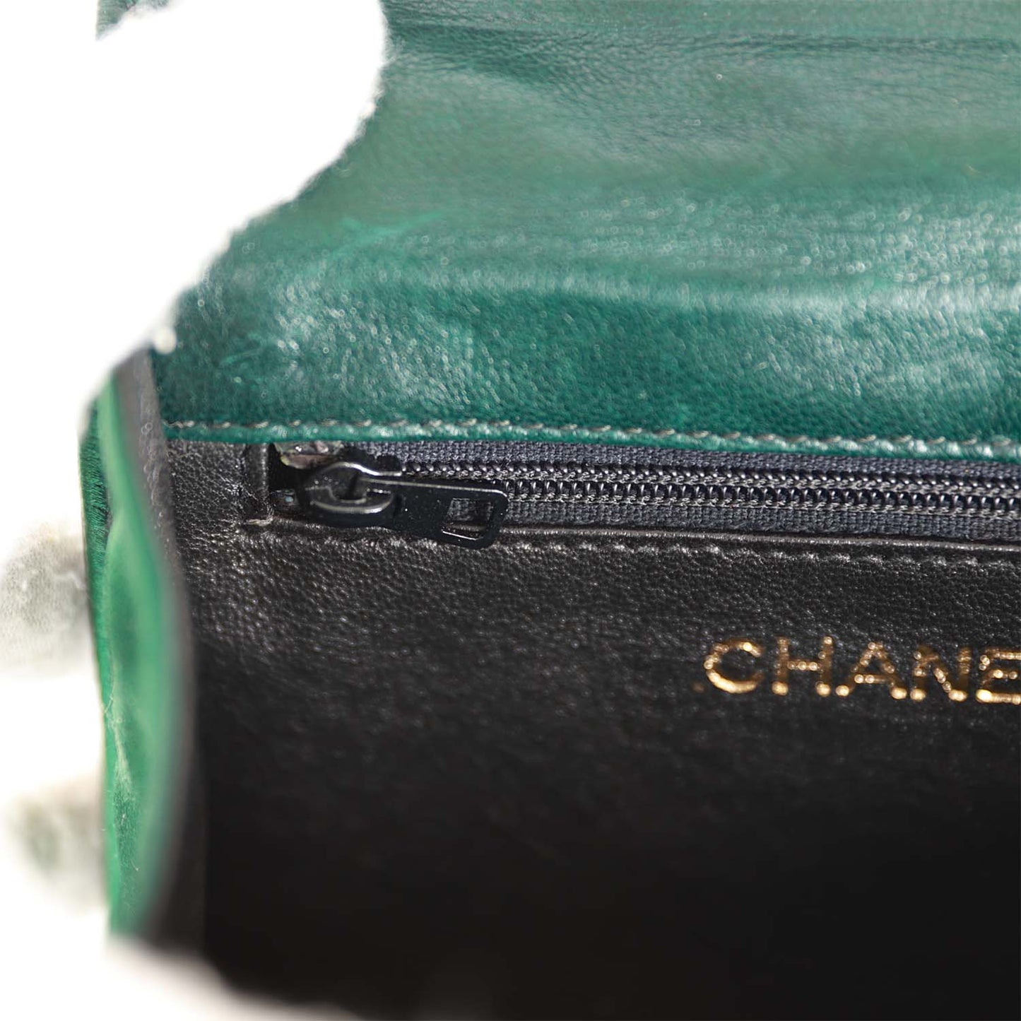 Chanel  Mini Camellia Flap Bag Green Satin Gold Hardware