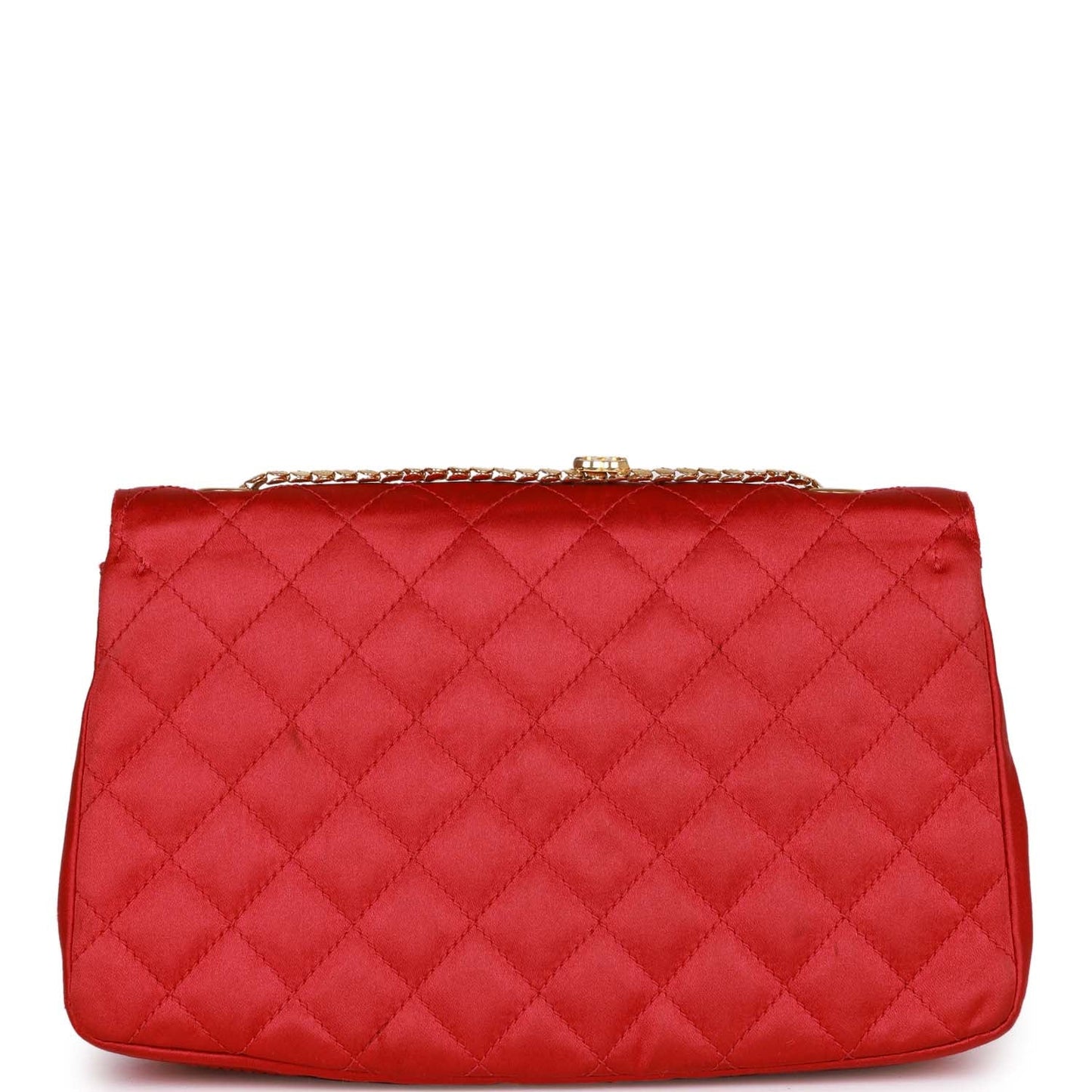 Chanel  Flap Bag Red Satin Gold Hardware