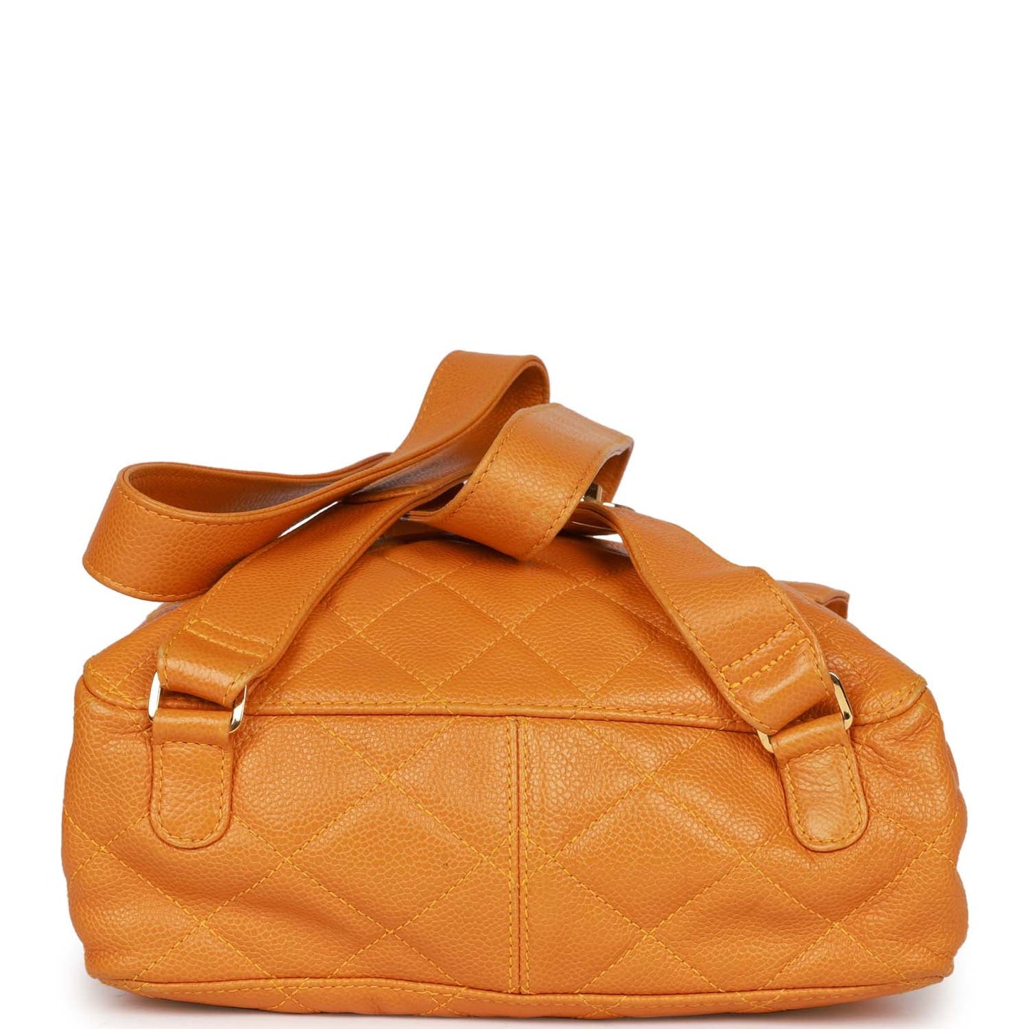 Chanel  Flap Backpack Orange Caviar Gold Hardware