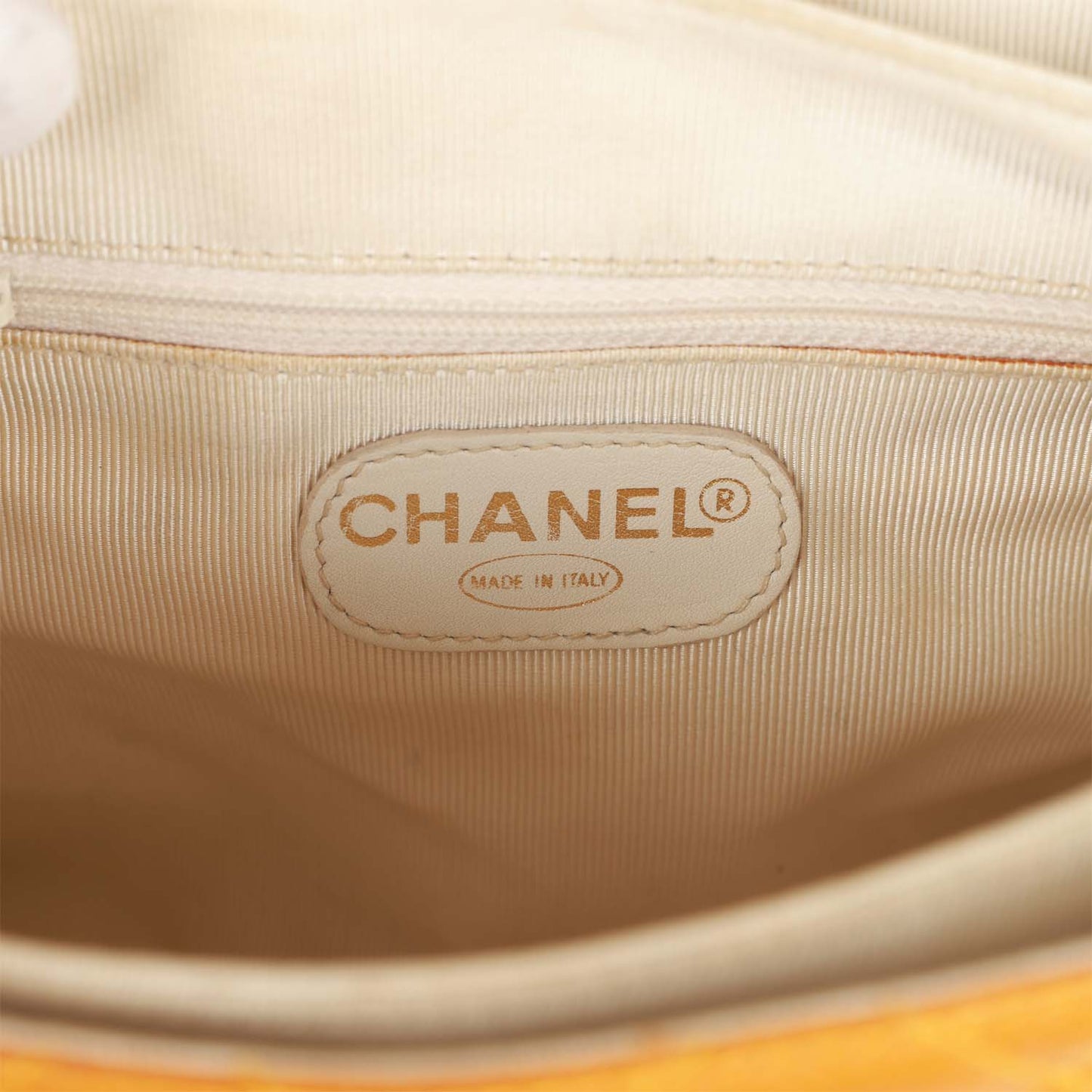 Chanel  Flap Backpack Orange Caviar Gold Hardware