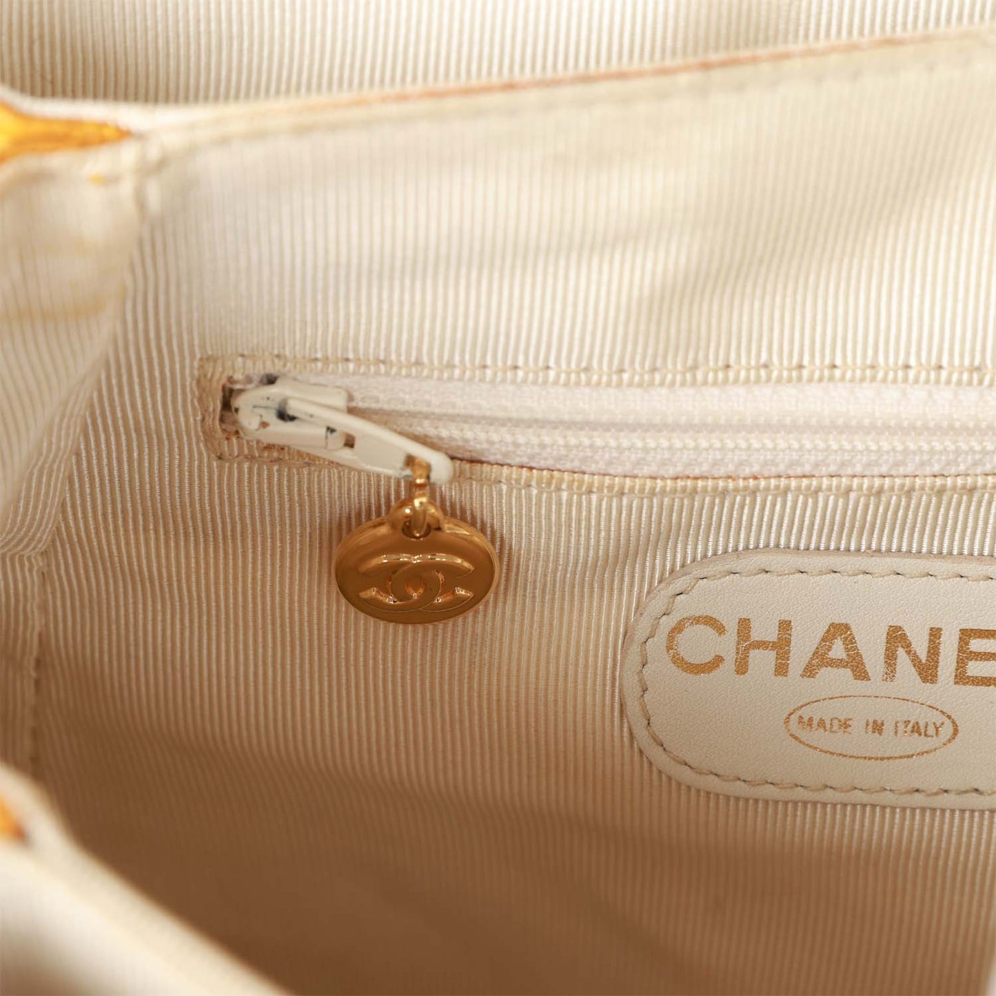 Chanel  Flap Backpack Orange Caviar Gold Hardware