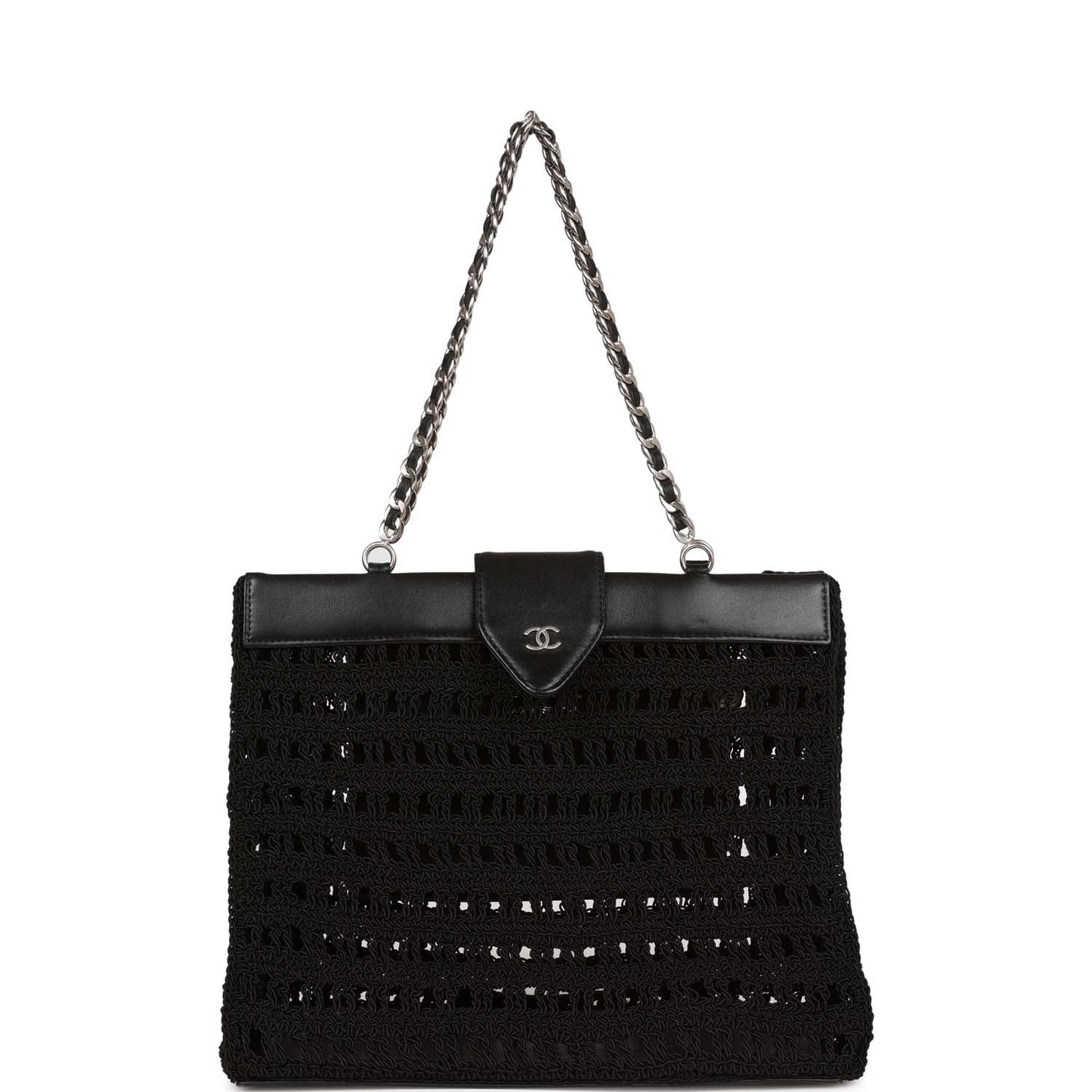 Chanel  Supermodel Tote Black Crochet Aged Silver Hardware