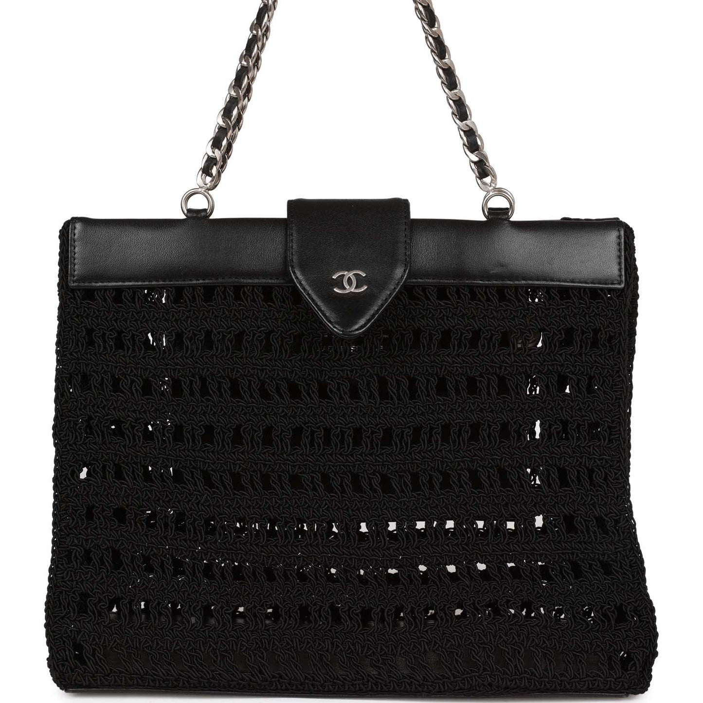 Chanel  Supermodel Tote Black Crochet Aged Silver Hardware