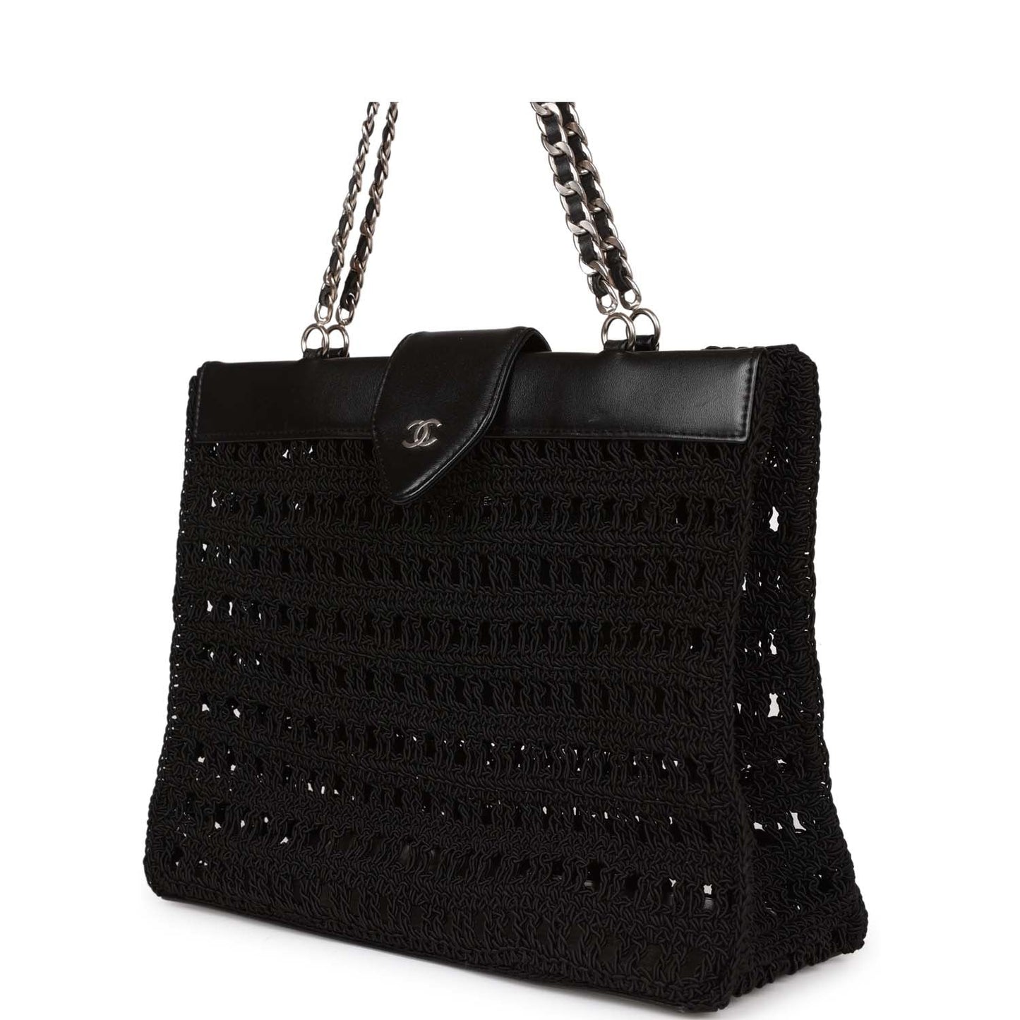 Chanel  Supermodel Tote Black Crochet Aged Silver Hardware