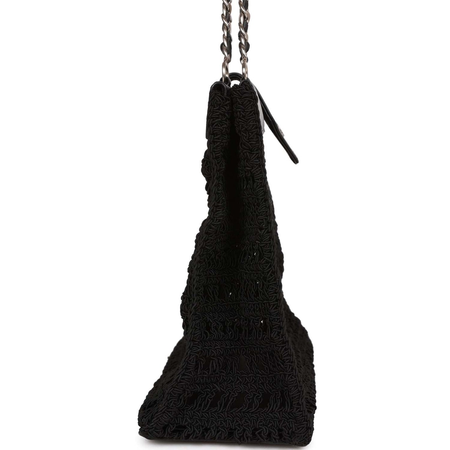 Chanel  Supermodel Tote Black Crochet Aged Silver Hardware