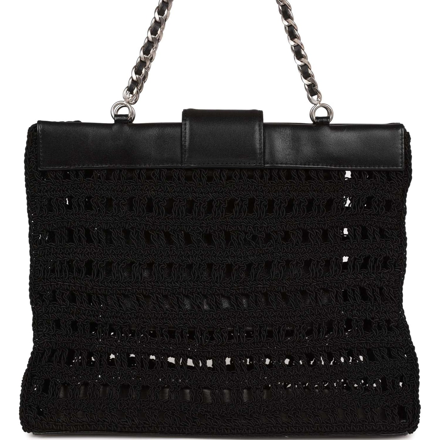 Chanel  Supermodel Tote Black Crochet Aged Silver Hardware