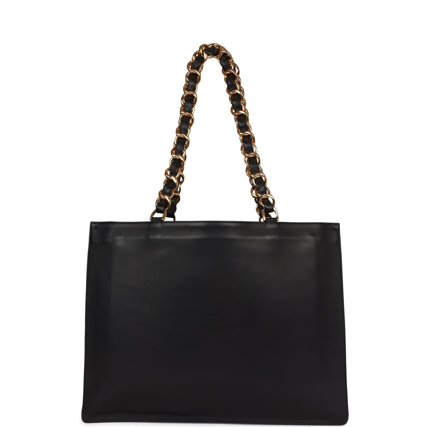 Chanel  CC Chain Shopping Tote Bag Black Lambskin Gold Hardware