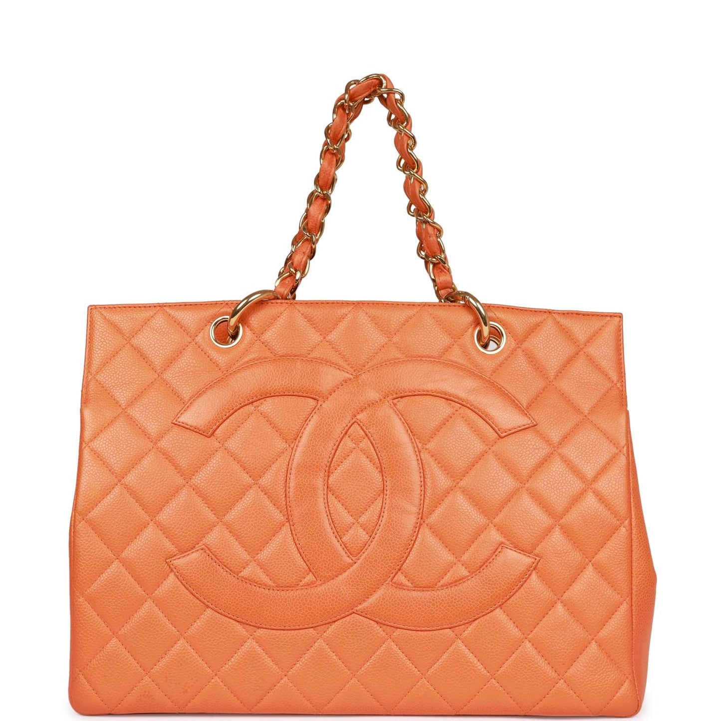 Chanel  Grand CC Timeless Tote Bag Orange Caviar Gold Hardware