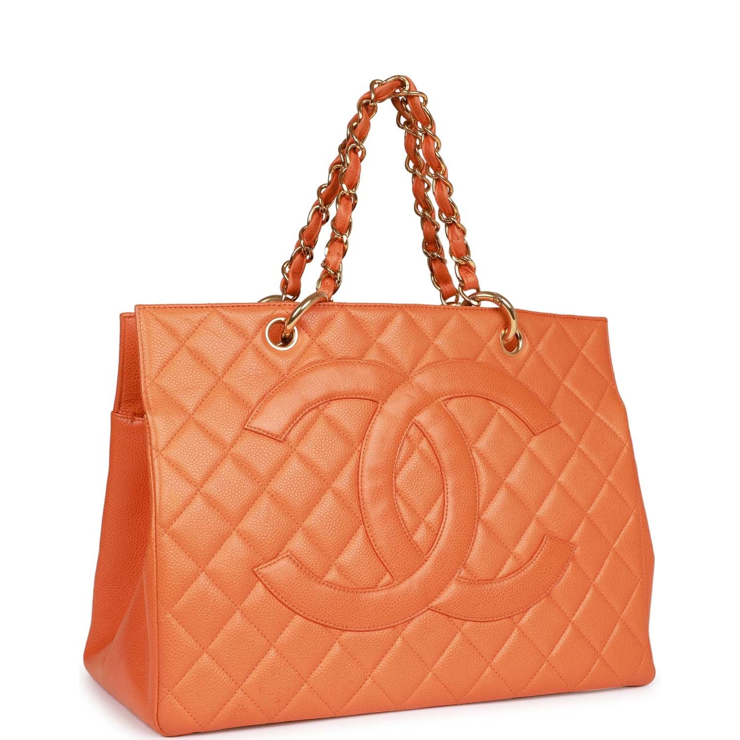 Chanel  Grand CC Timeless Tote Bag Orange Caviar Gold Hardware