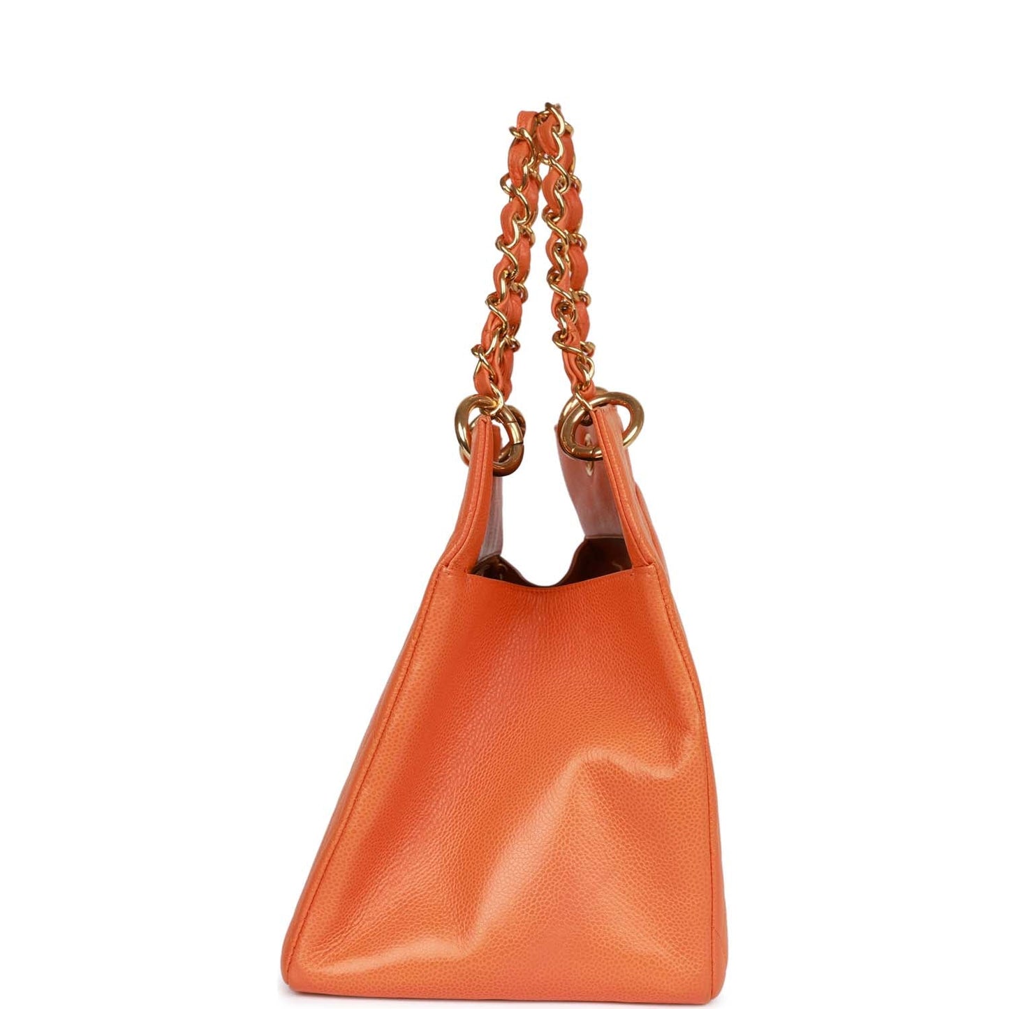 Chanel  Grand CC Timeless Tote Bag Orange Caviar Gold Hardware