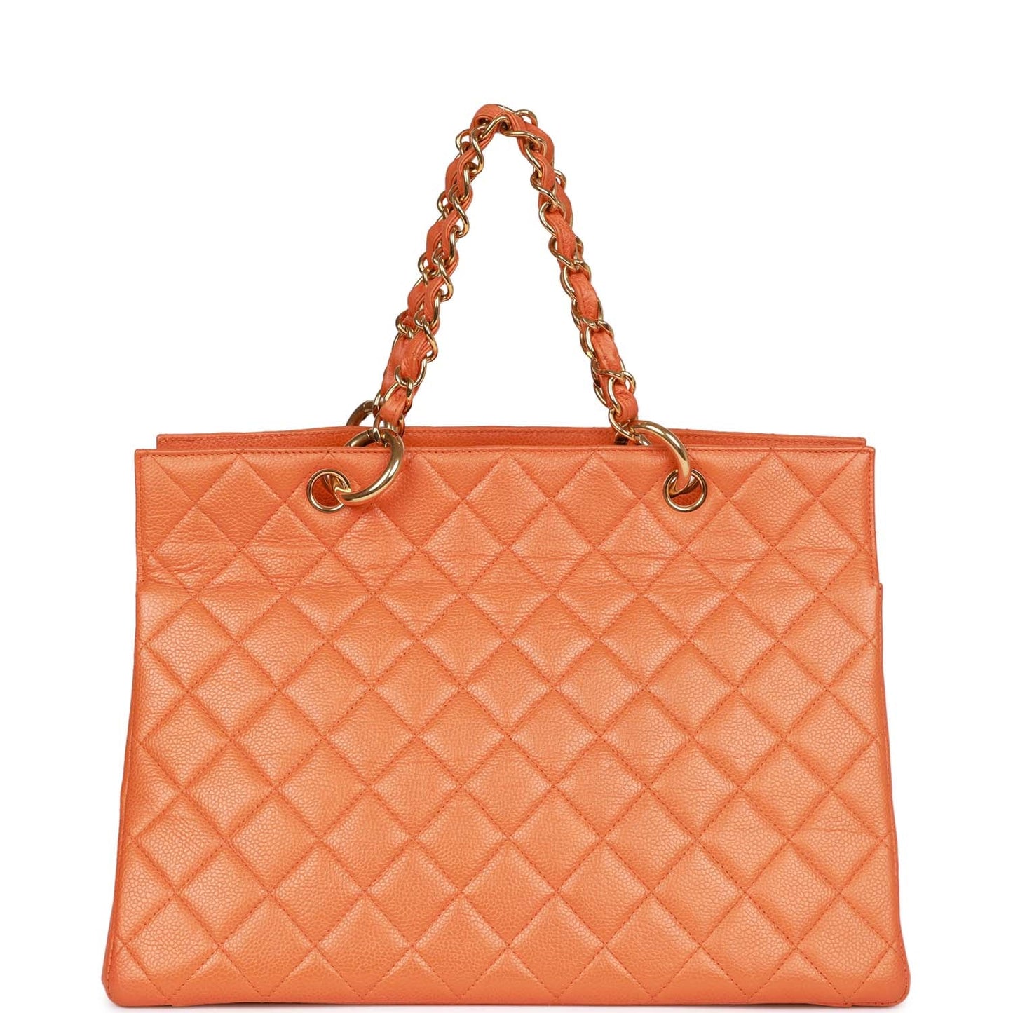 Chanel  Grand CC Timeless Tote Bag Orange Caviar Gold Hardware