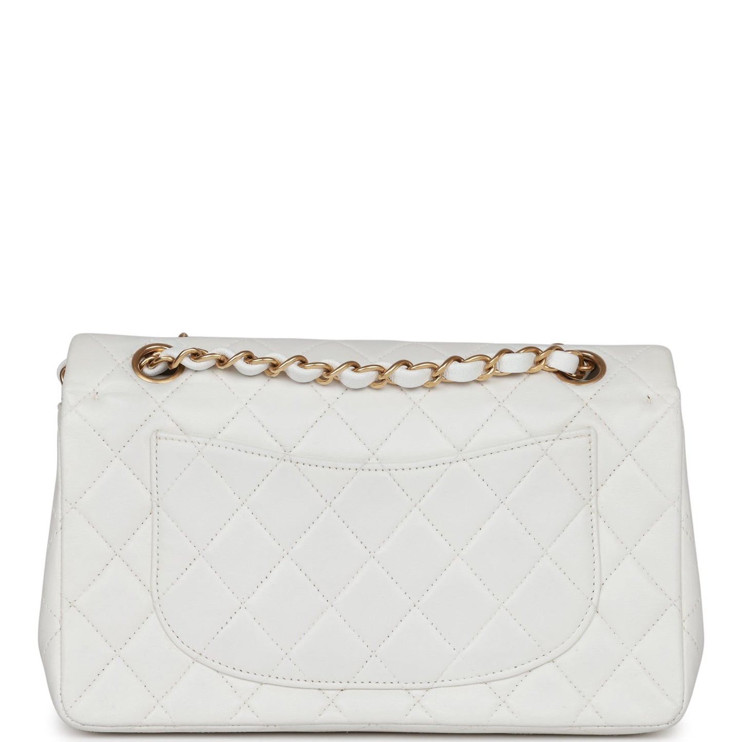 Chanel  Small Classic Double Flap White Lambskin Gold Hardware