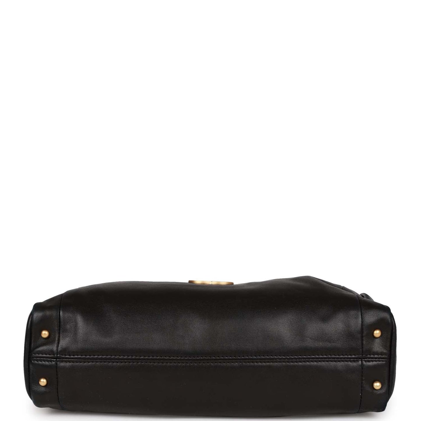 Chanel  "Olsen" Hobo Shoulder Bag Black Lambskin Brushed Gold Hardware