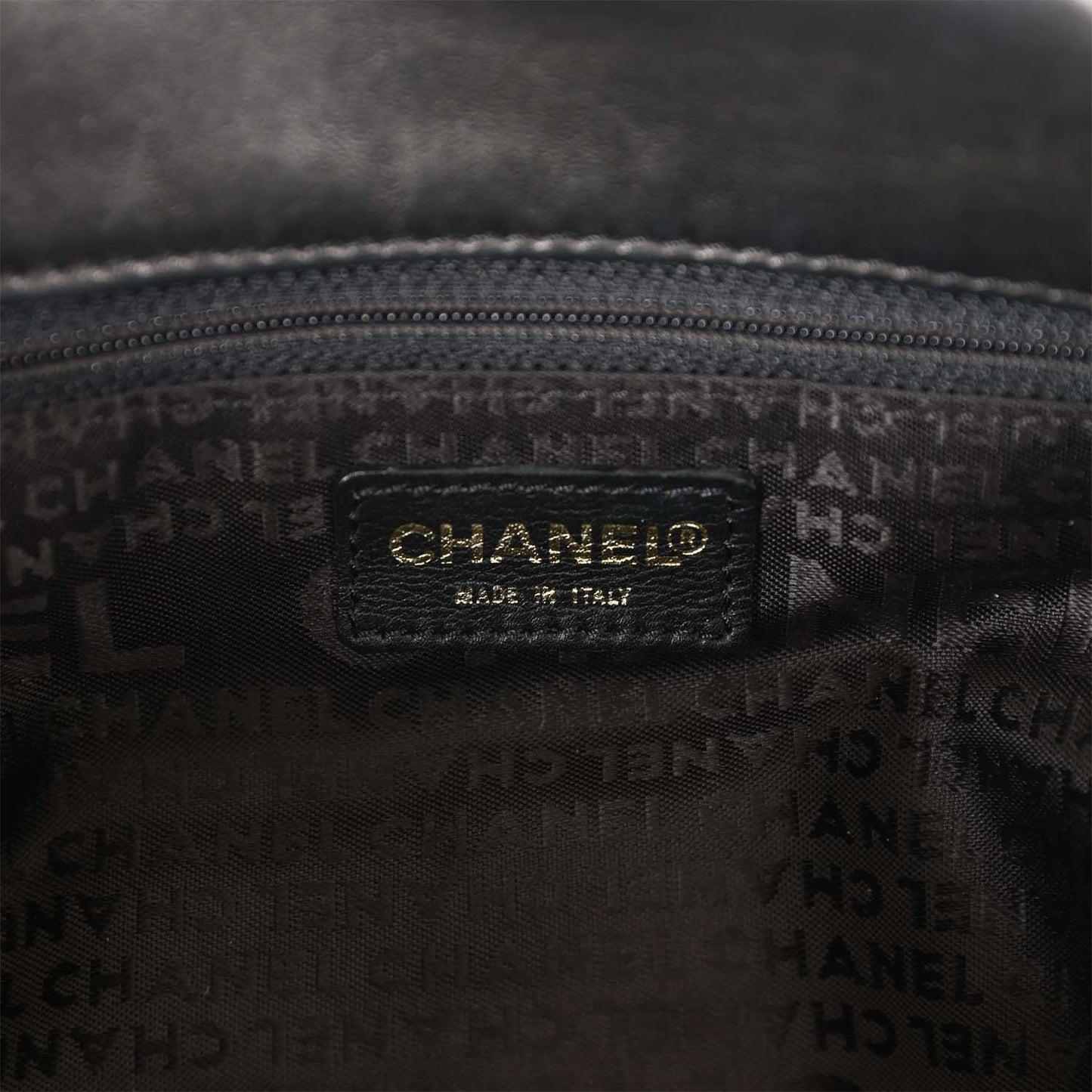 Chanel  "Olsen" Hobo Shoulder Bag Black Lambskin Brushed Gold Hardware
