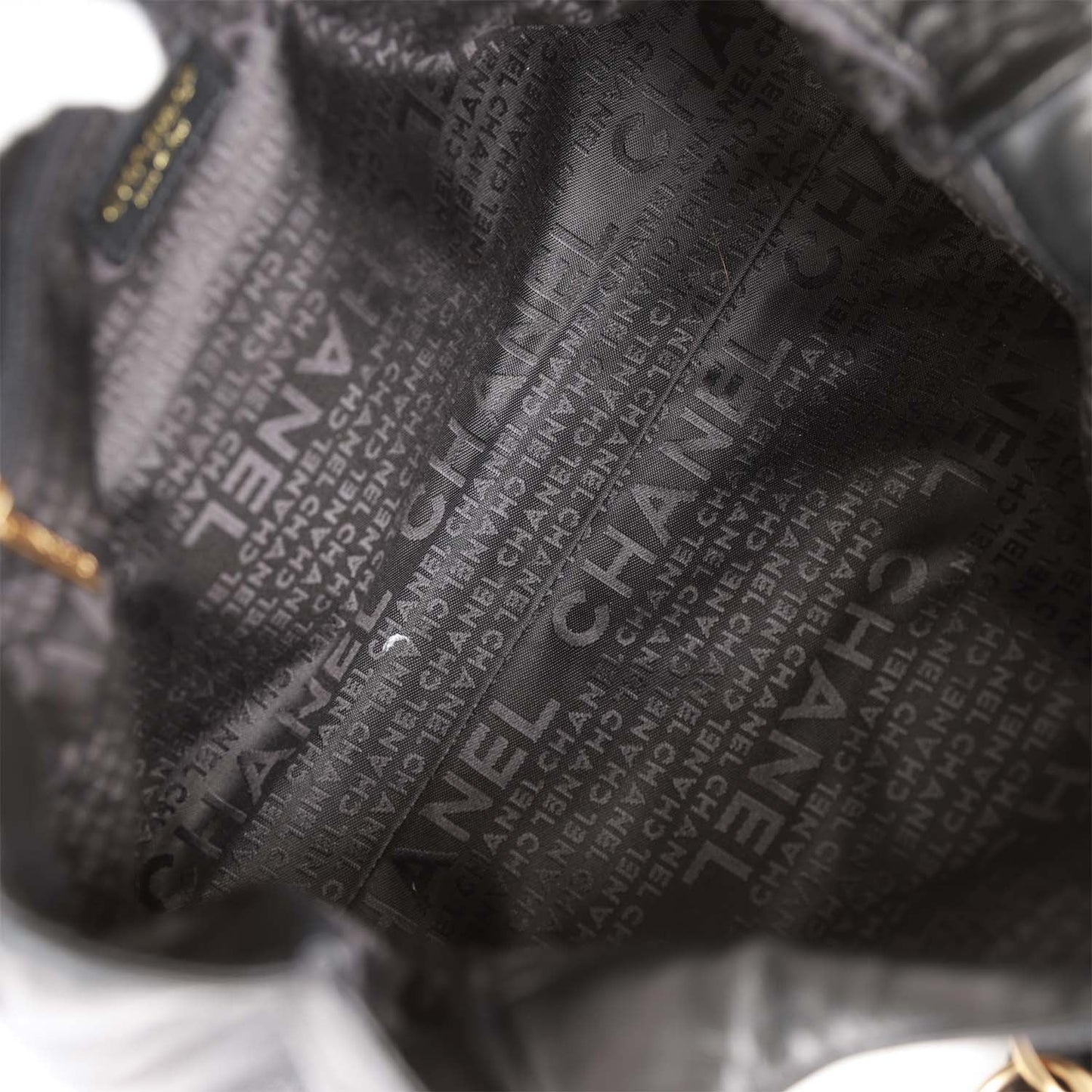 Chanel  "Olsen" Hobo Shoulder Bag Black Lambskin Brushed Gold Hardware