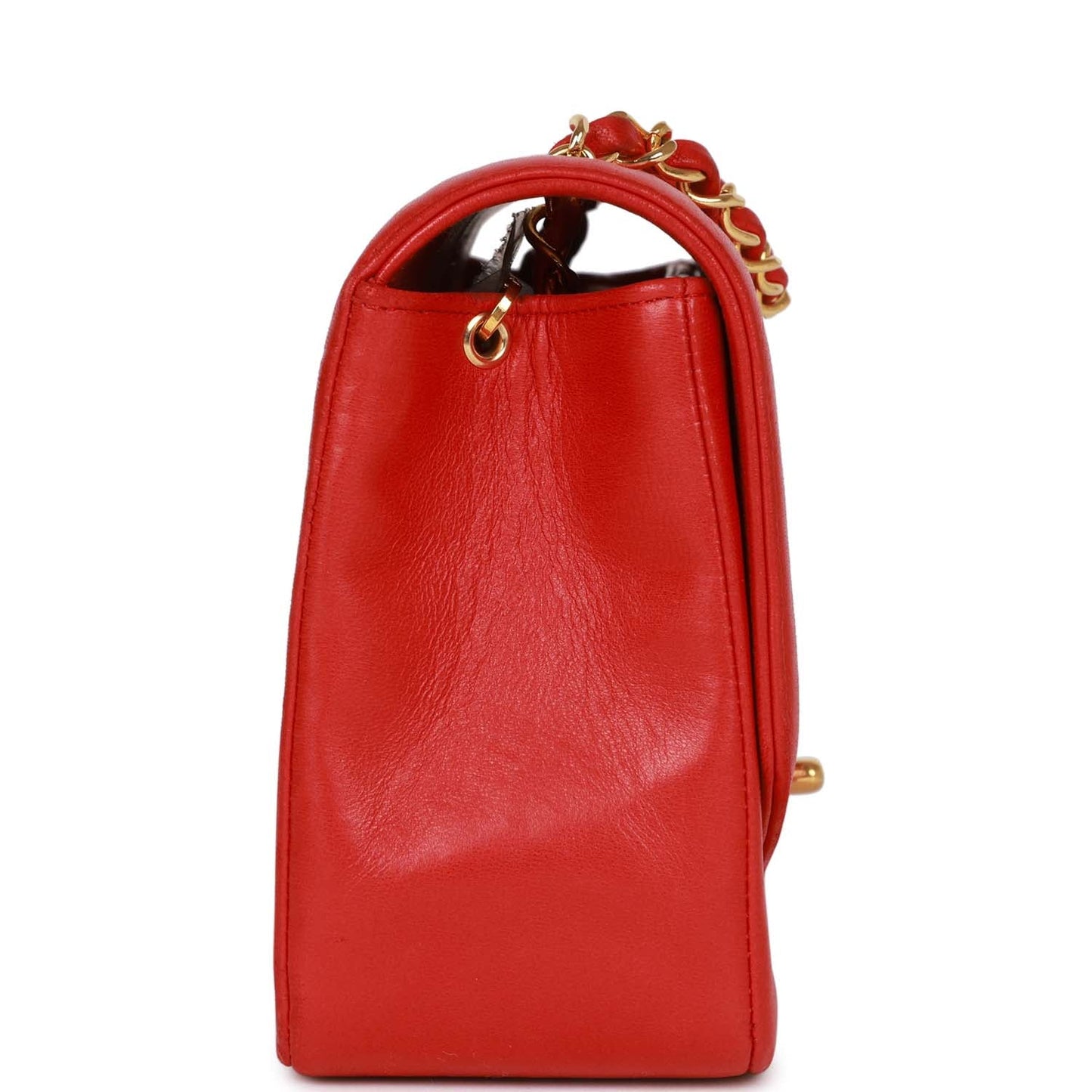 Chanel  Small Diana Flap Bag Red Lambskin Gold Hardware