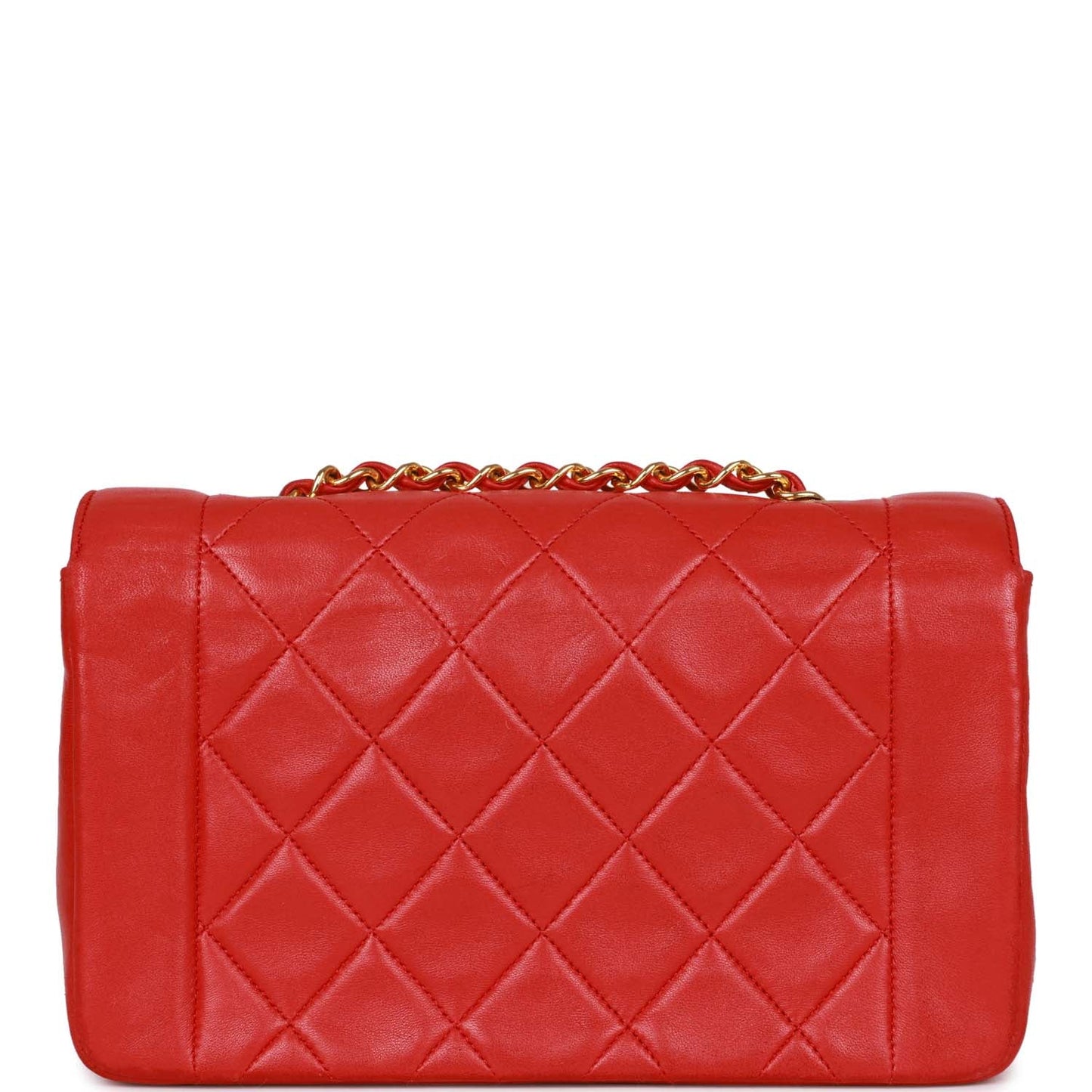 Chanel  Small Diana Flap Bag Red Lambskin Gold Hardware