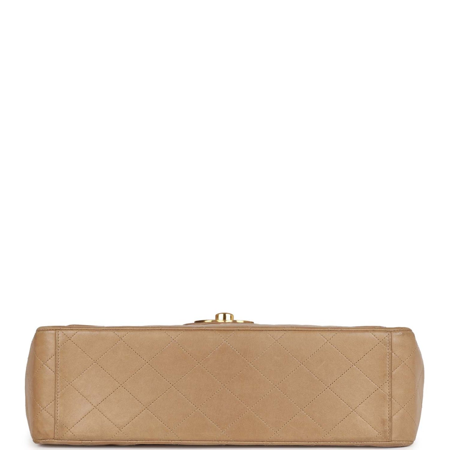 Chanel  XL Maxi Flap Bag Beige Lambskin Gold Hardware
