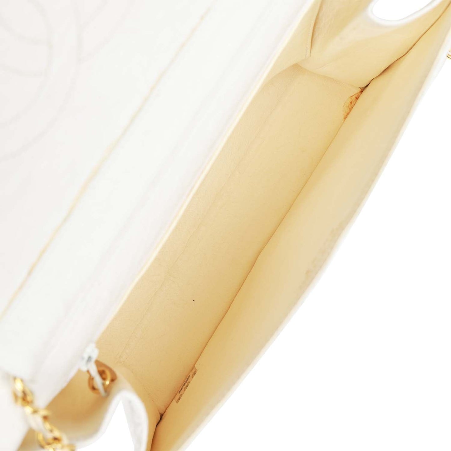 Chanel  Single Flap Bag White Ostrich Gold Hardware