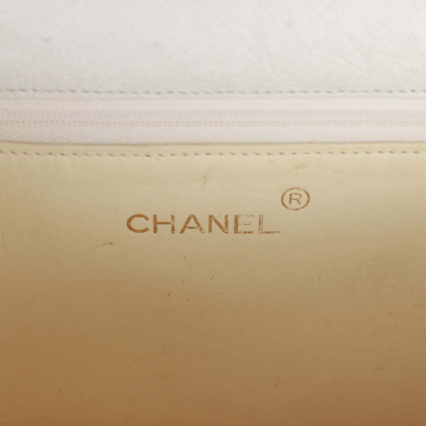 Chanel  Single Flap Bag White Ostrich Gold Hardware