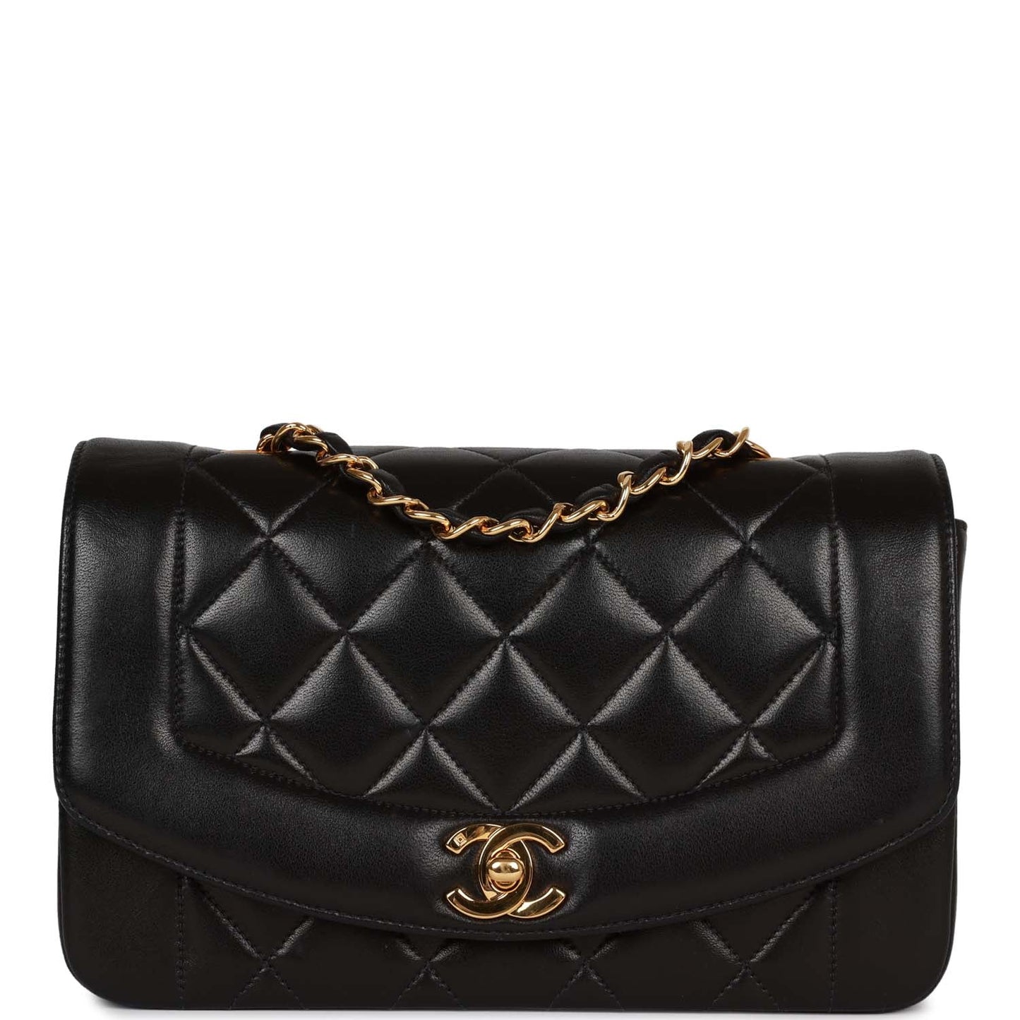 Chanel  Small Diana Flap Bag Black Lambskin Gold Hardware