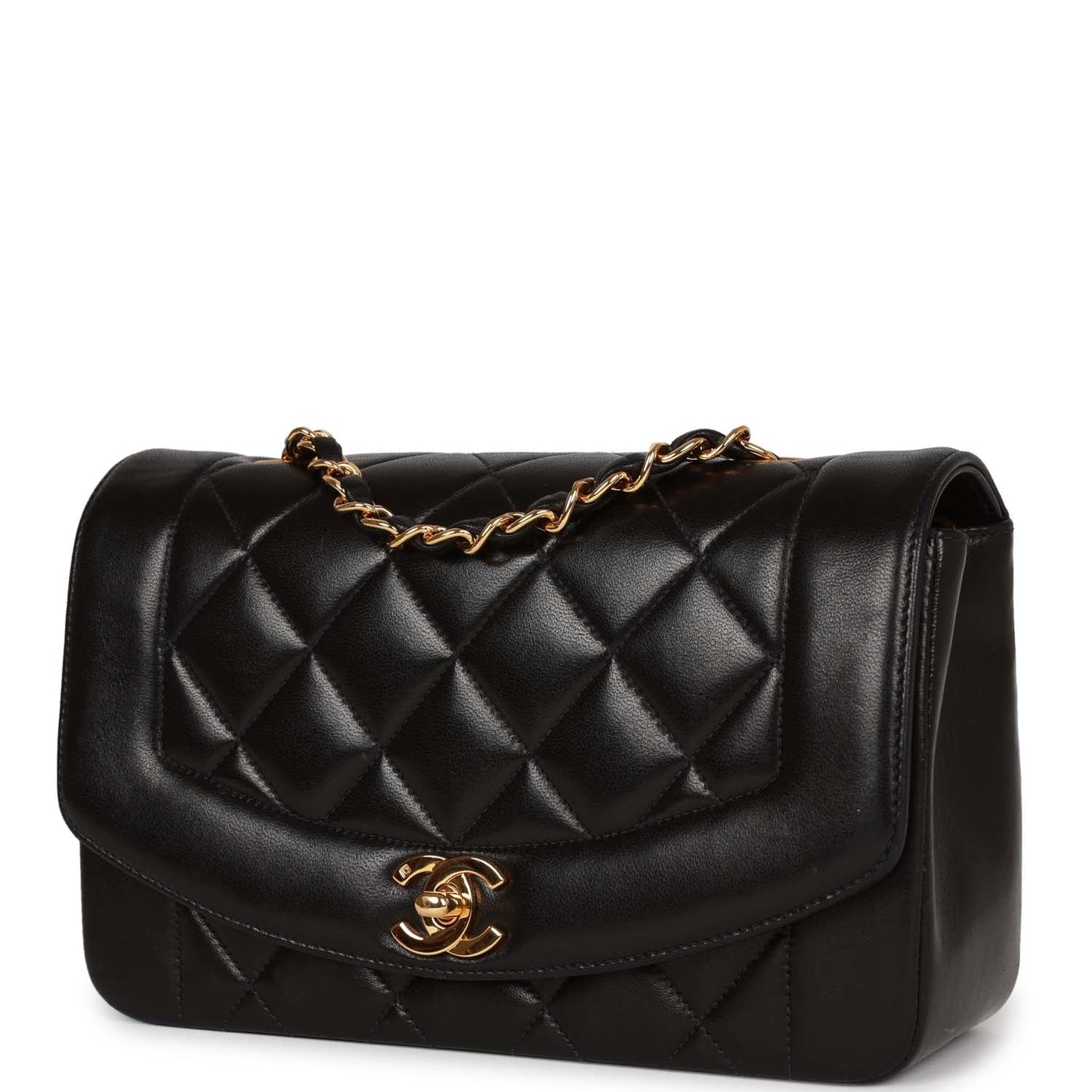 Chanel  Small Diana Flap Bag Black Lambskin Gold Hardware