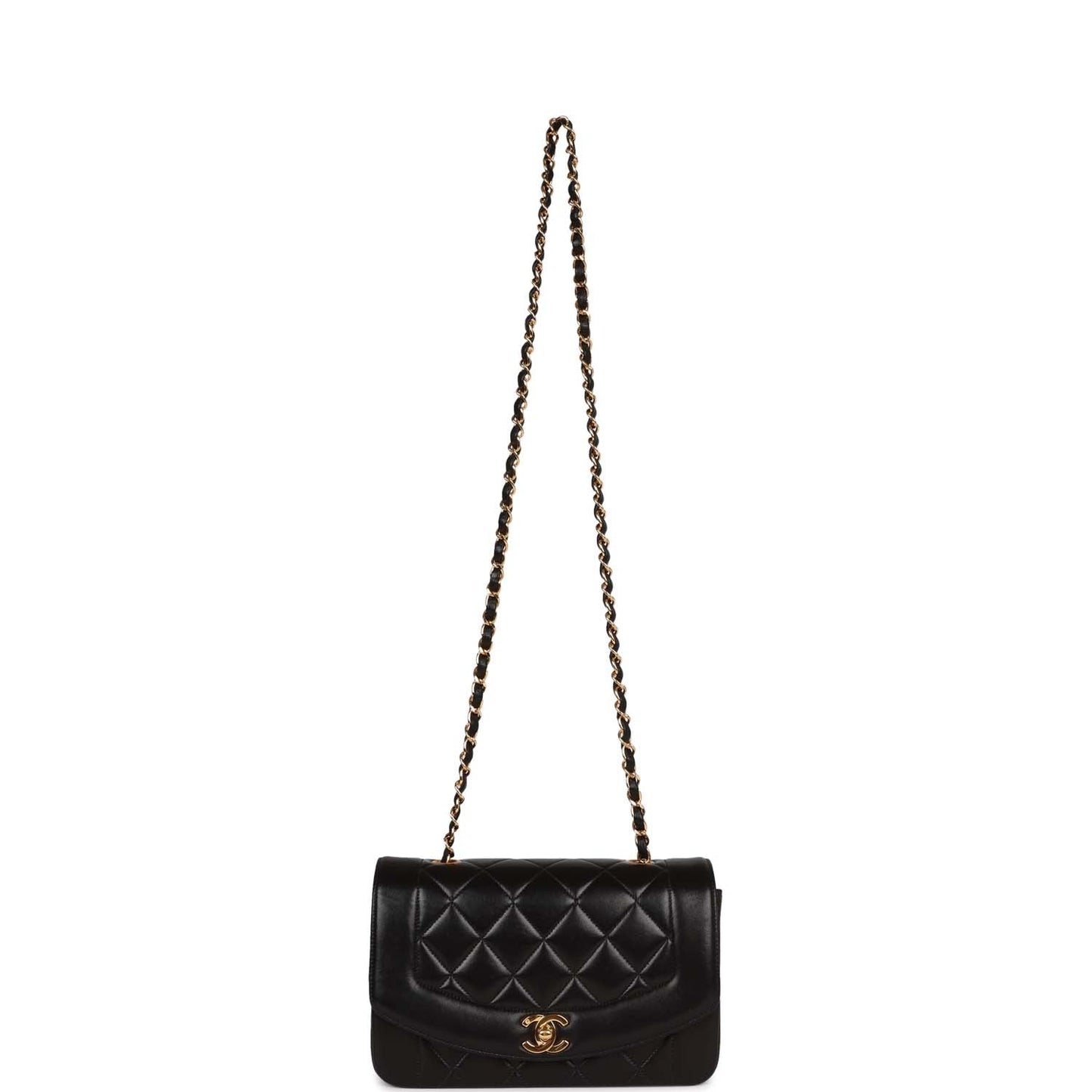 Chanel  Small Diana Flap Bag Black Lambskin Gold Hardware