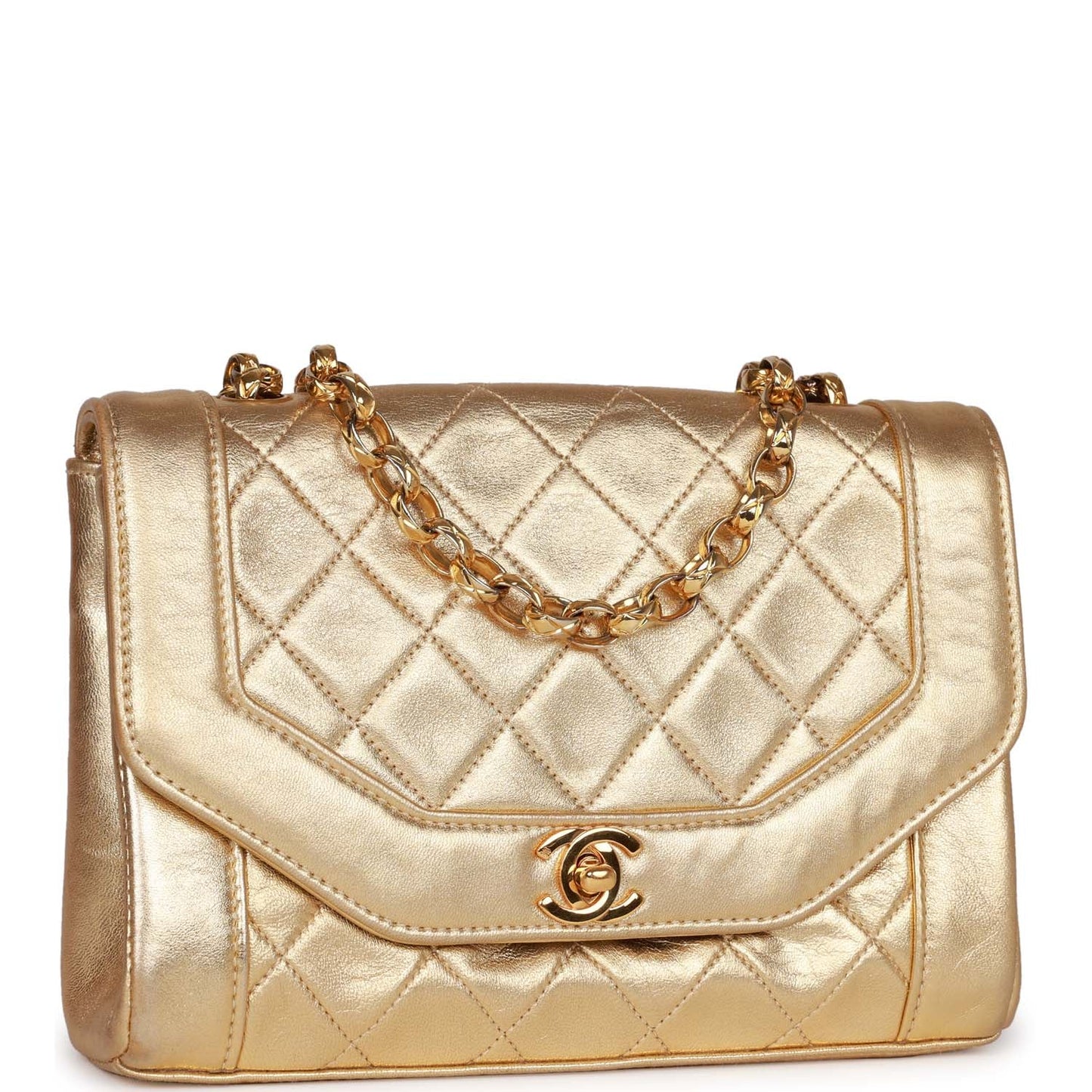 Chanel  Flap Bag Gold Metallic Lambskin Gold Hardware