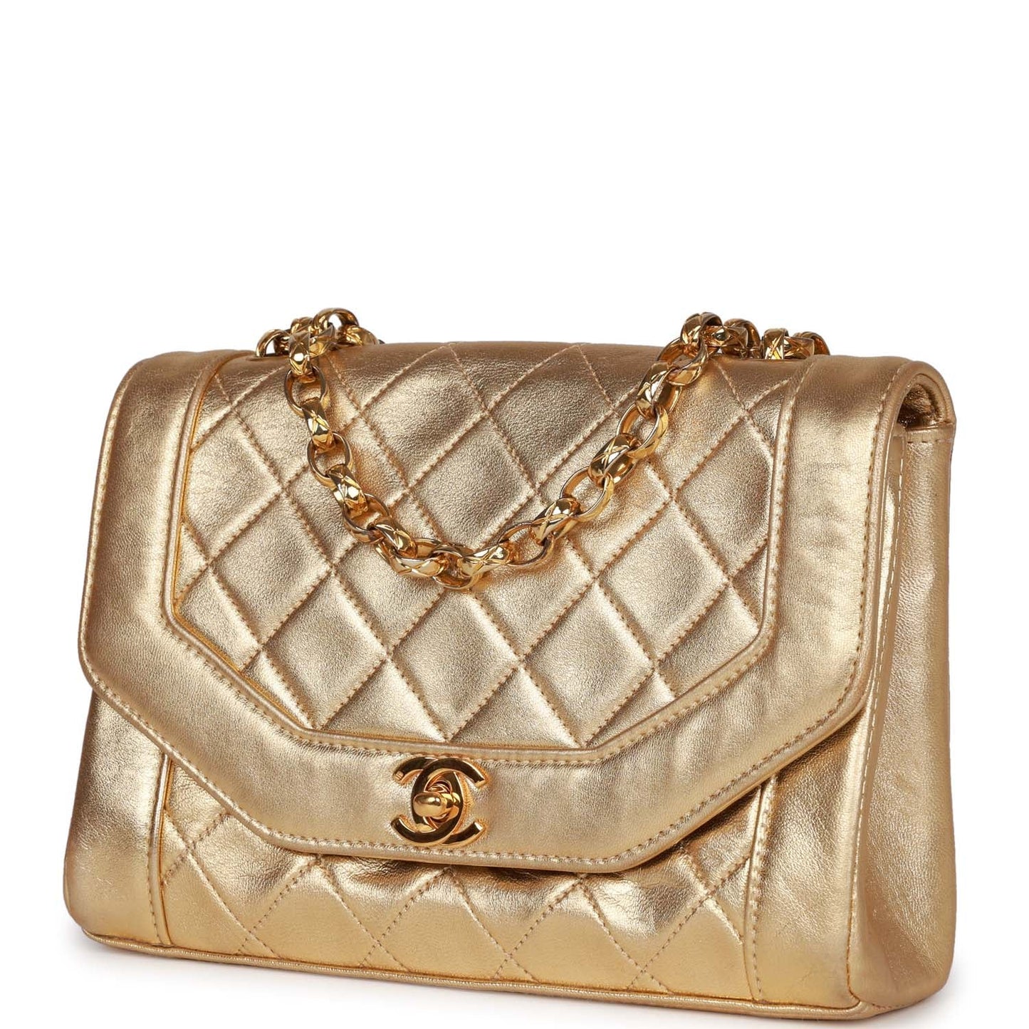 Chanel  Flap Bag Gold Metallic Lambskin Gold Hardware