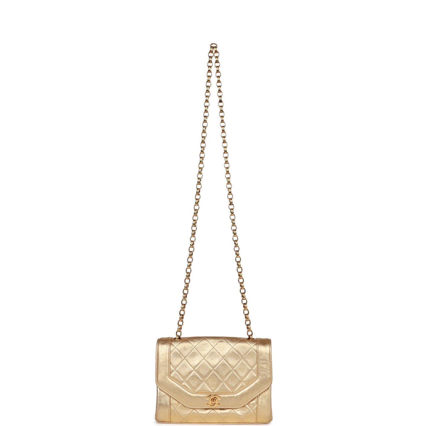 Chanel  Flap Bag Gold Metallic Lambskin Gold Hardware
