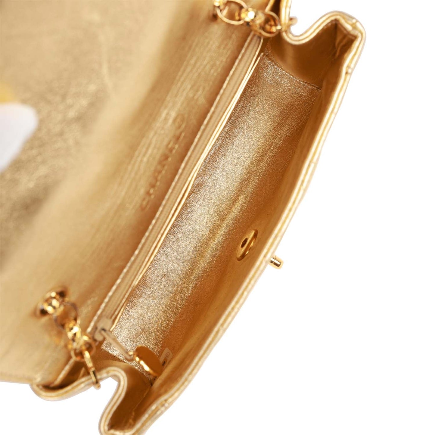Chanel  Flap Bag Gold Metallic Lambskin Gold Hardware