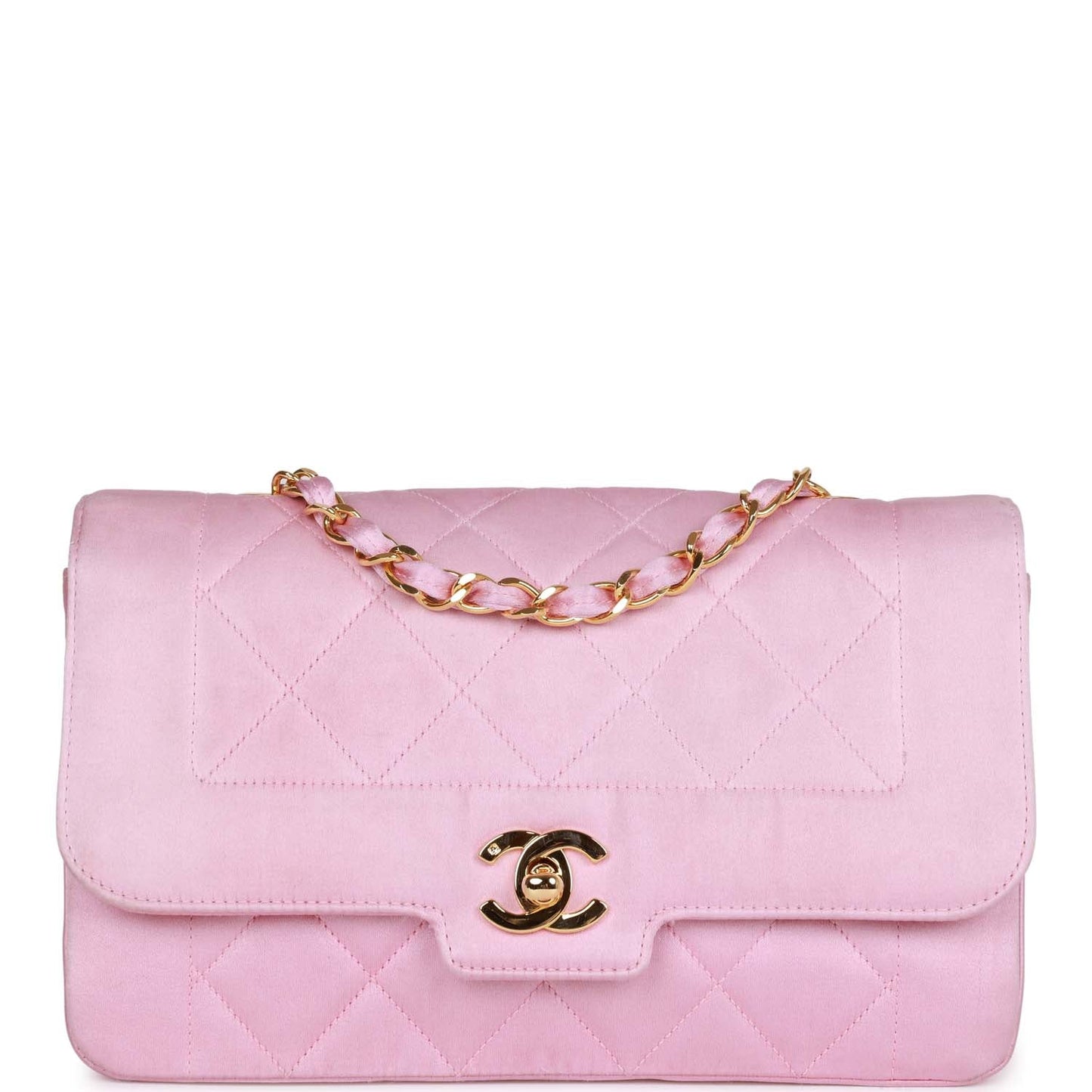 Chanel  Small Flap Bag Pink Satin Gold Hardware