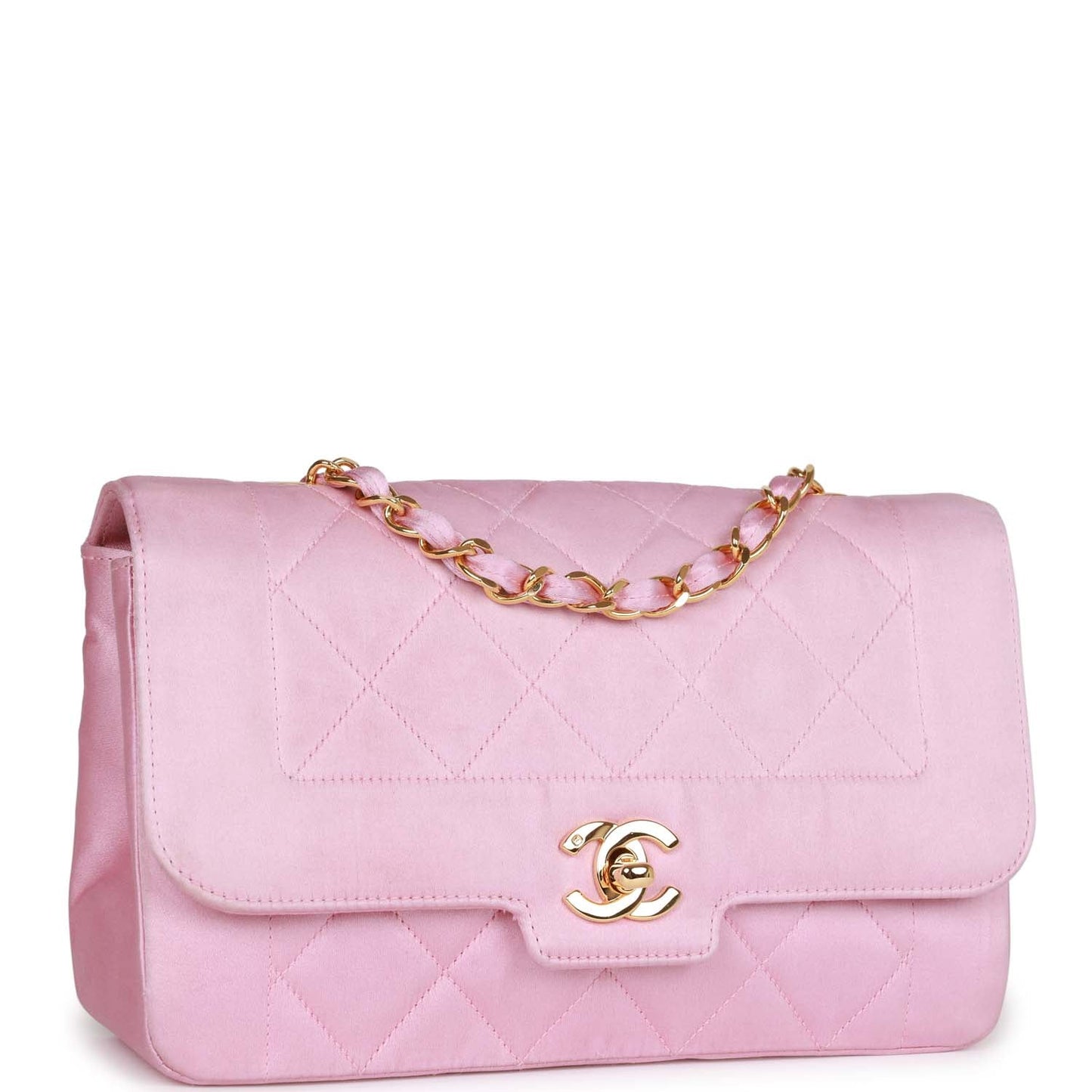 Chanel  Small Flap Bag Pink Satin Gold Hardware