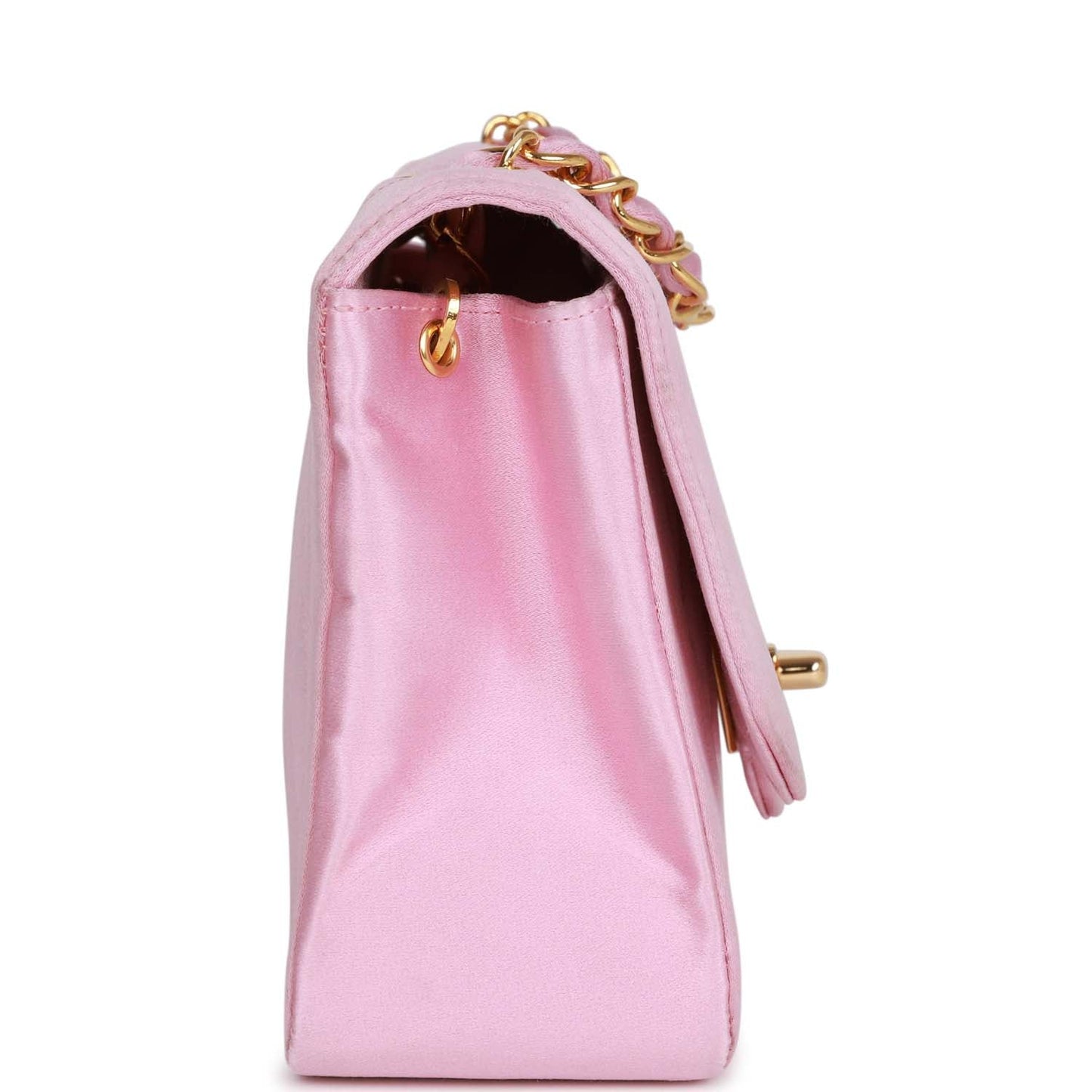 Chanel Small Flap Bag Pink Satin Gold Hardware