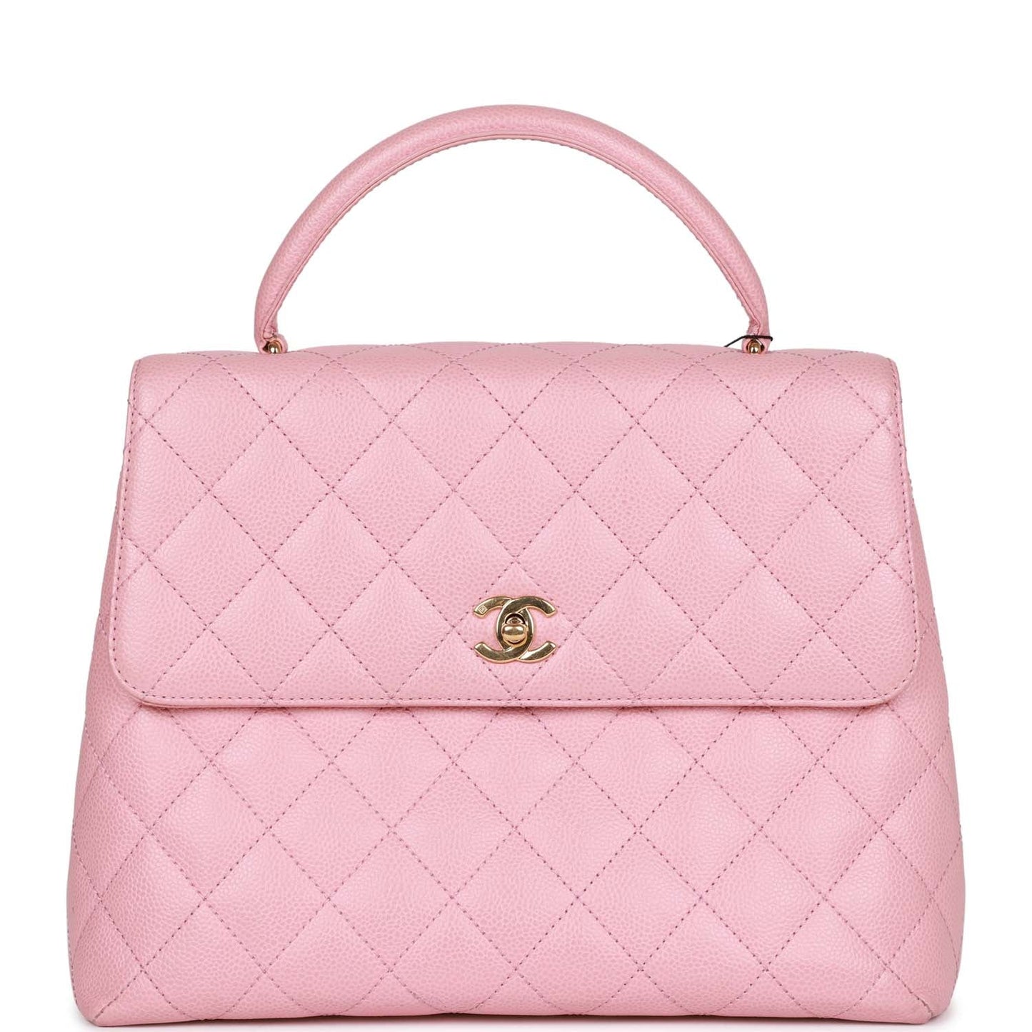 Chanel  Kelly Handle Flap Bag Pink Caviar Gold Hardware