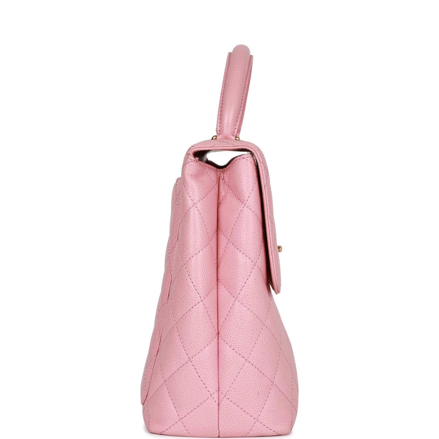 Chanel  Kelly Handle Flap Bag Pink Caviar Gold Hardware