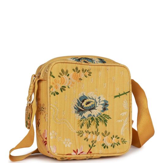 Chanel  Brocade Camera Bag Yellow Silk Gold Hardware