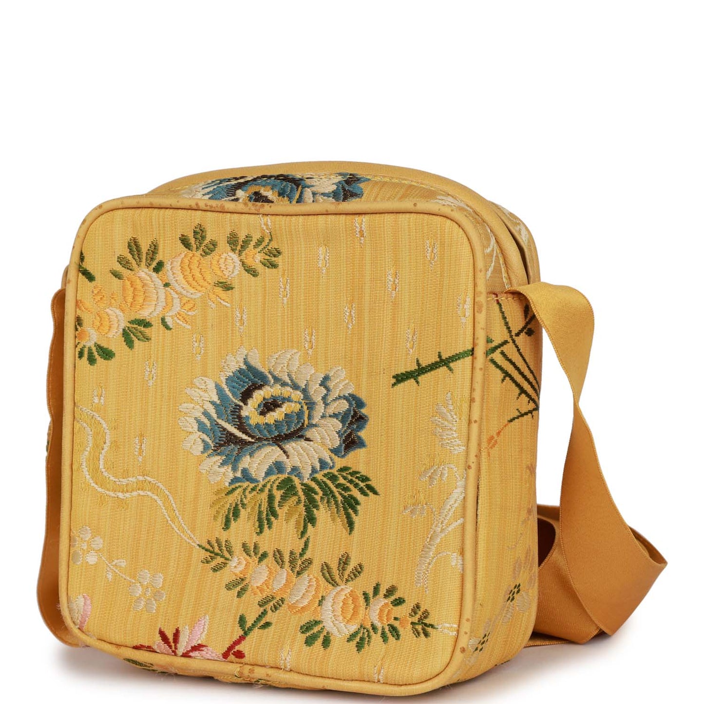 Chanel  Brocade Camera Bag Yellow Silk Gold Hardware