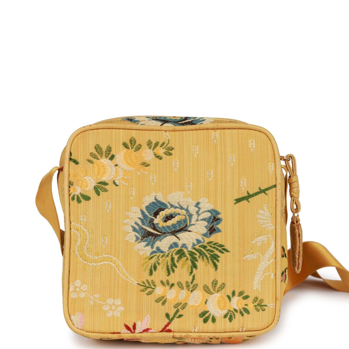Chanel  Brocade Camera Bag Yellow Silk Gold Hardware
