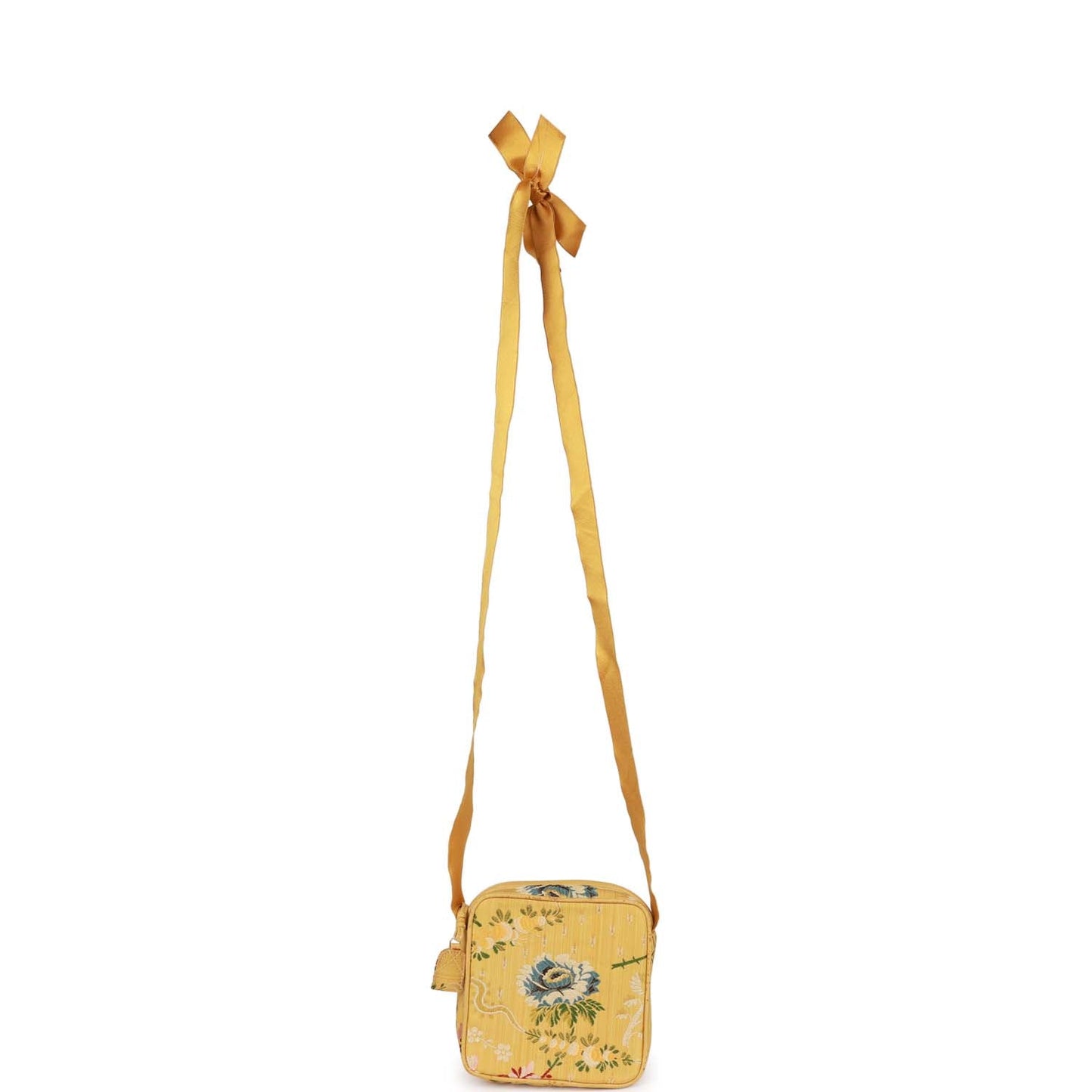 Chanel  Brocade Camera Bag Yellow Silk Gold Hardware