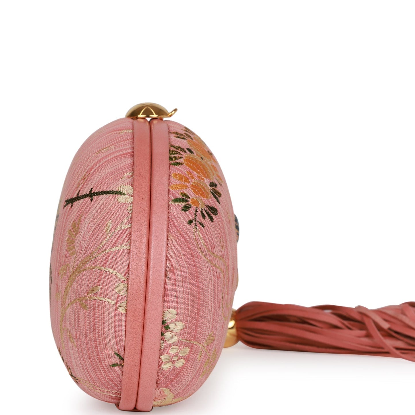 Chanel  Timeless Clutch Rose Pink Brocade Silk Gold Hardware