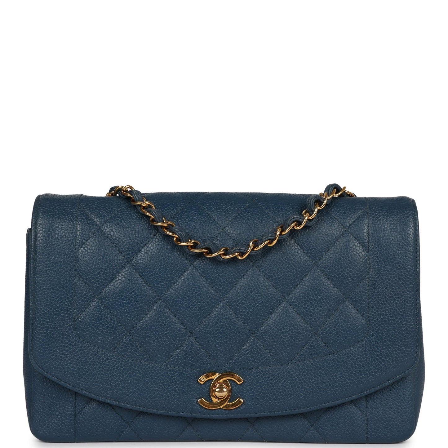 Chanel  Medium Diana Flap Bag Blue Caviar Gold Hardware